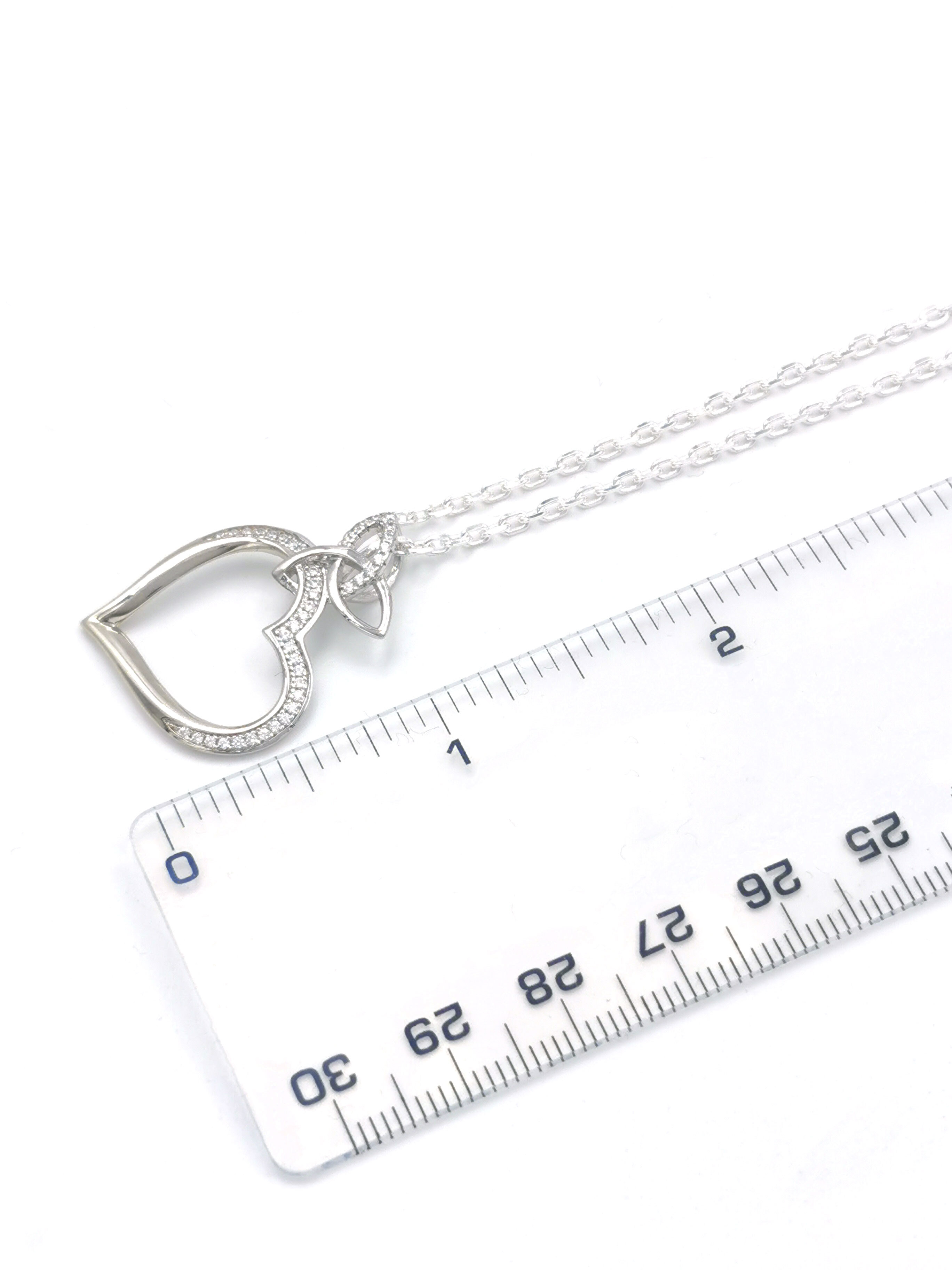 Gorgeous Sterling Silver Trinity Knot Necklace For Women. Picture For Scale.