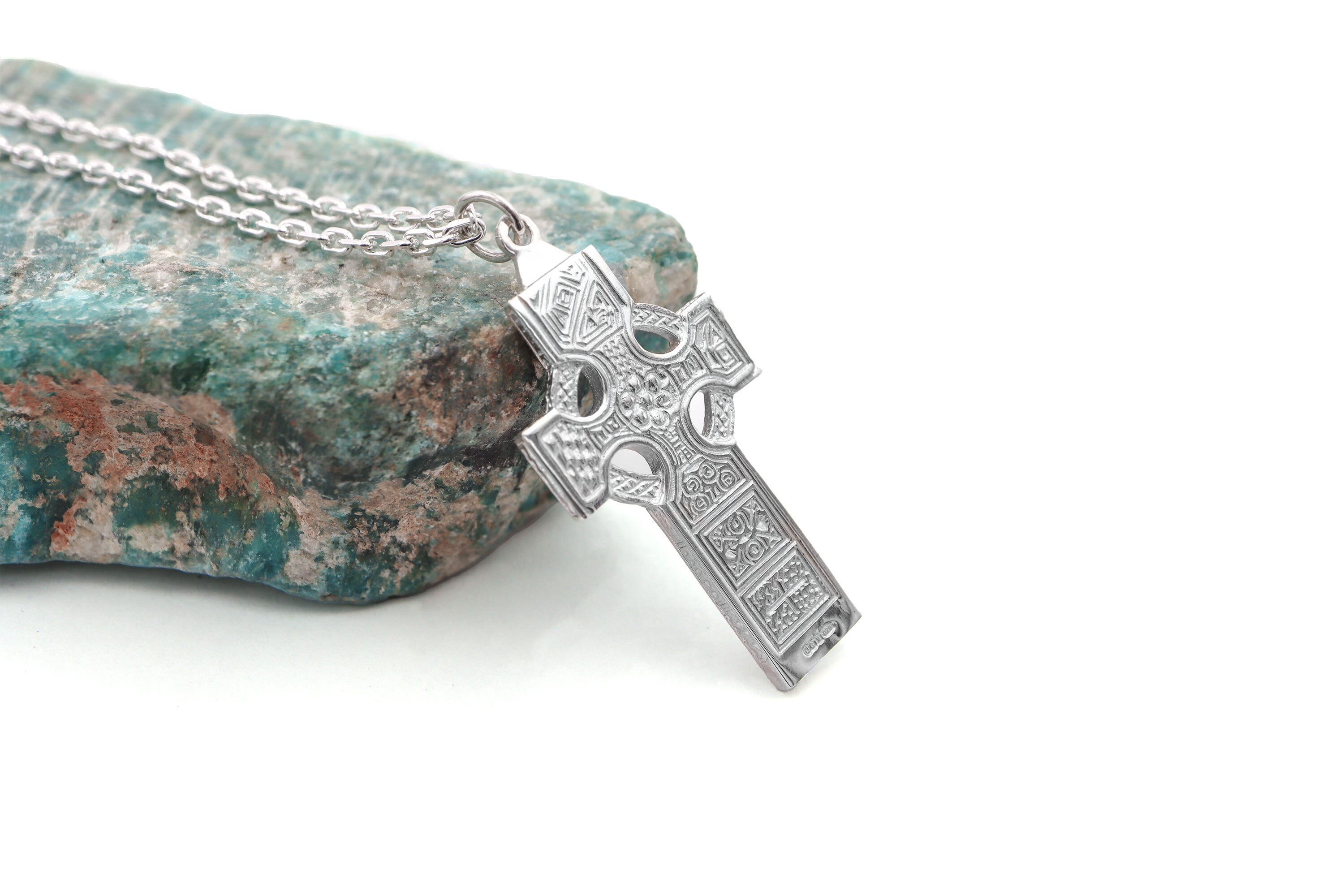 Celtic Cross & High Crosses Of Ireland Necklace in Real Sterling Silver