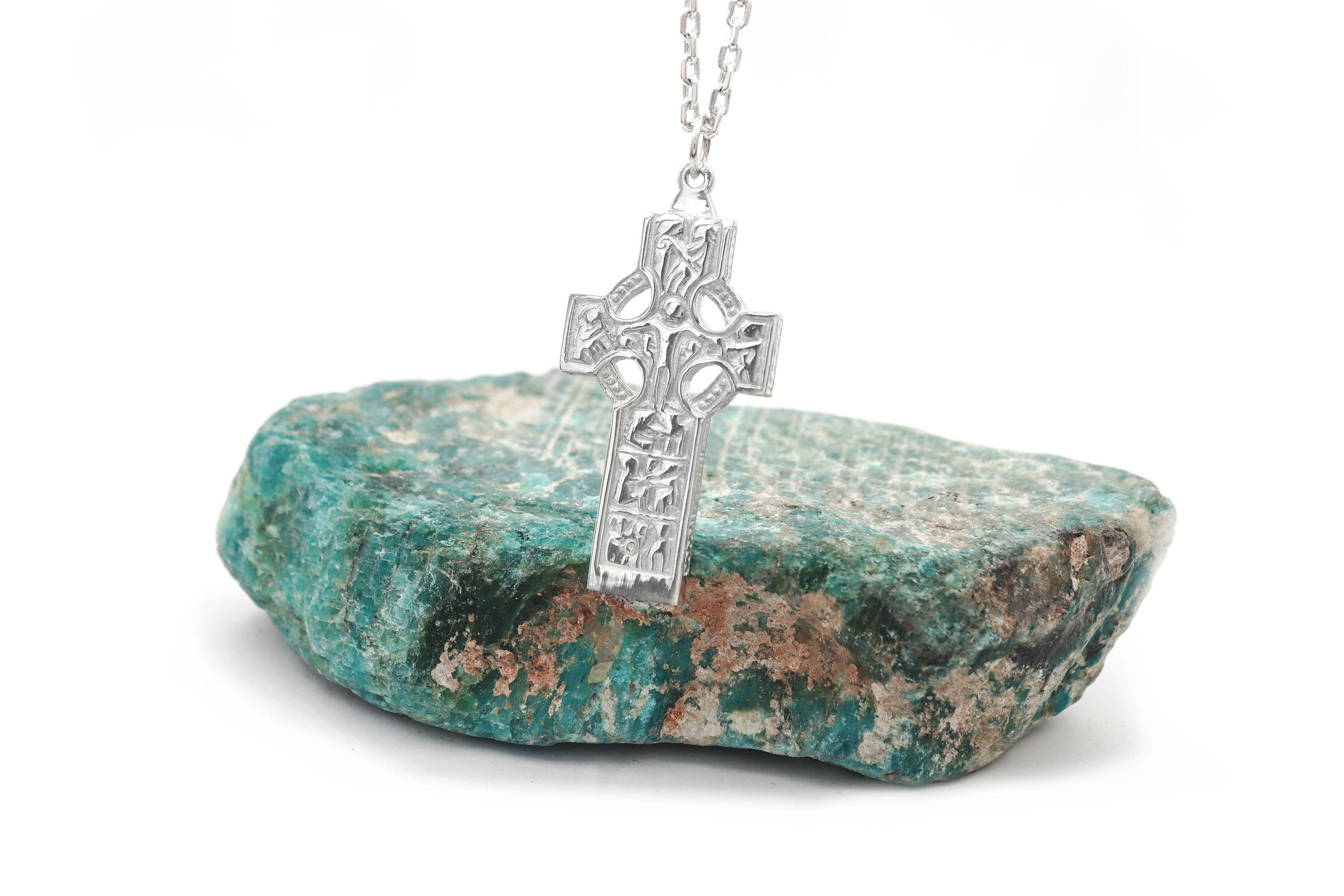 Striking Sterling Silver Celtic Cross Necklace