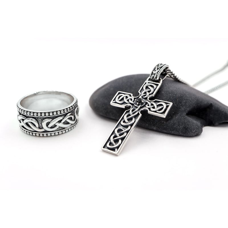 Mens Authentic Sterling Silver Celtic Knot Ring