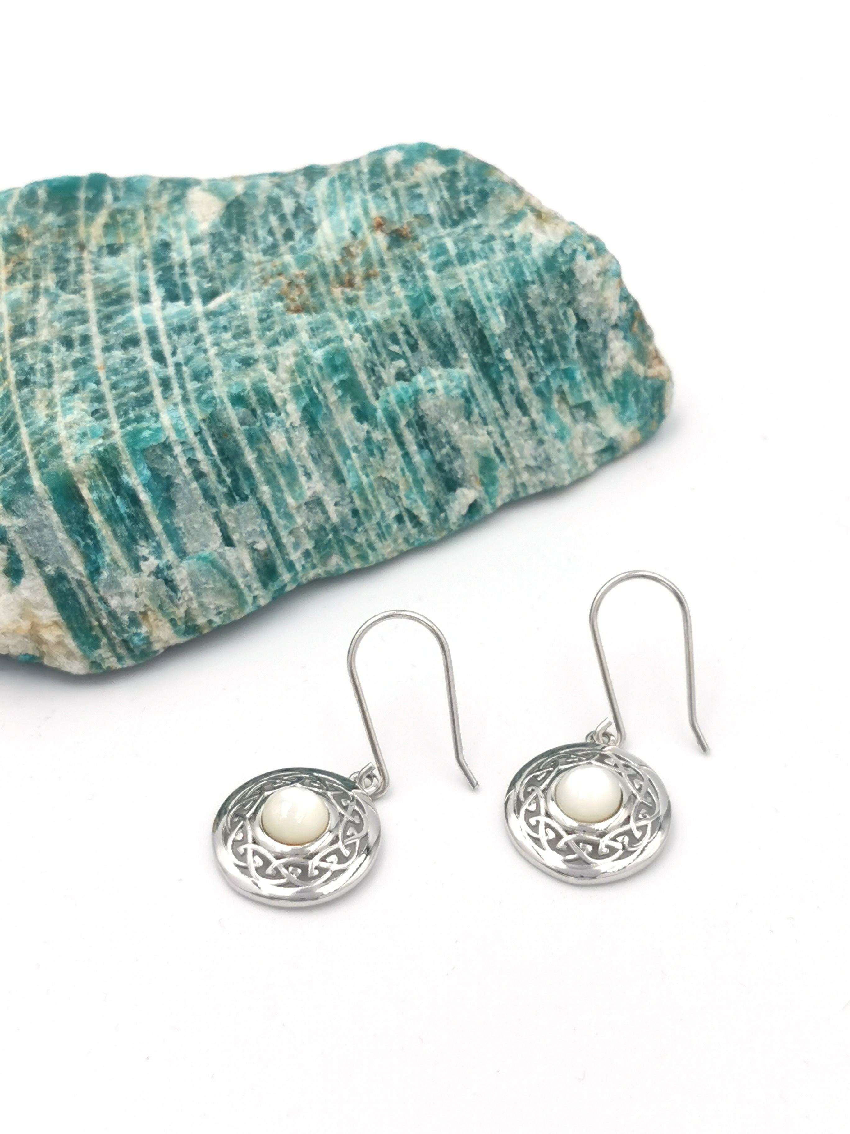 Womens Real Sterling Silver Celtic Knot Earrings