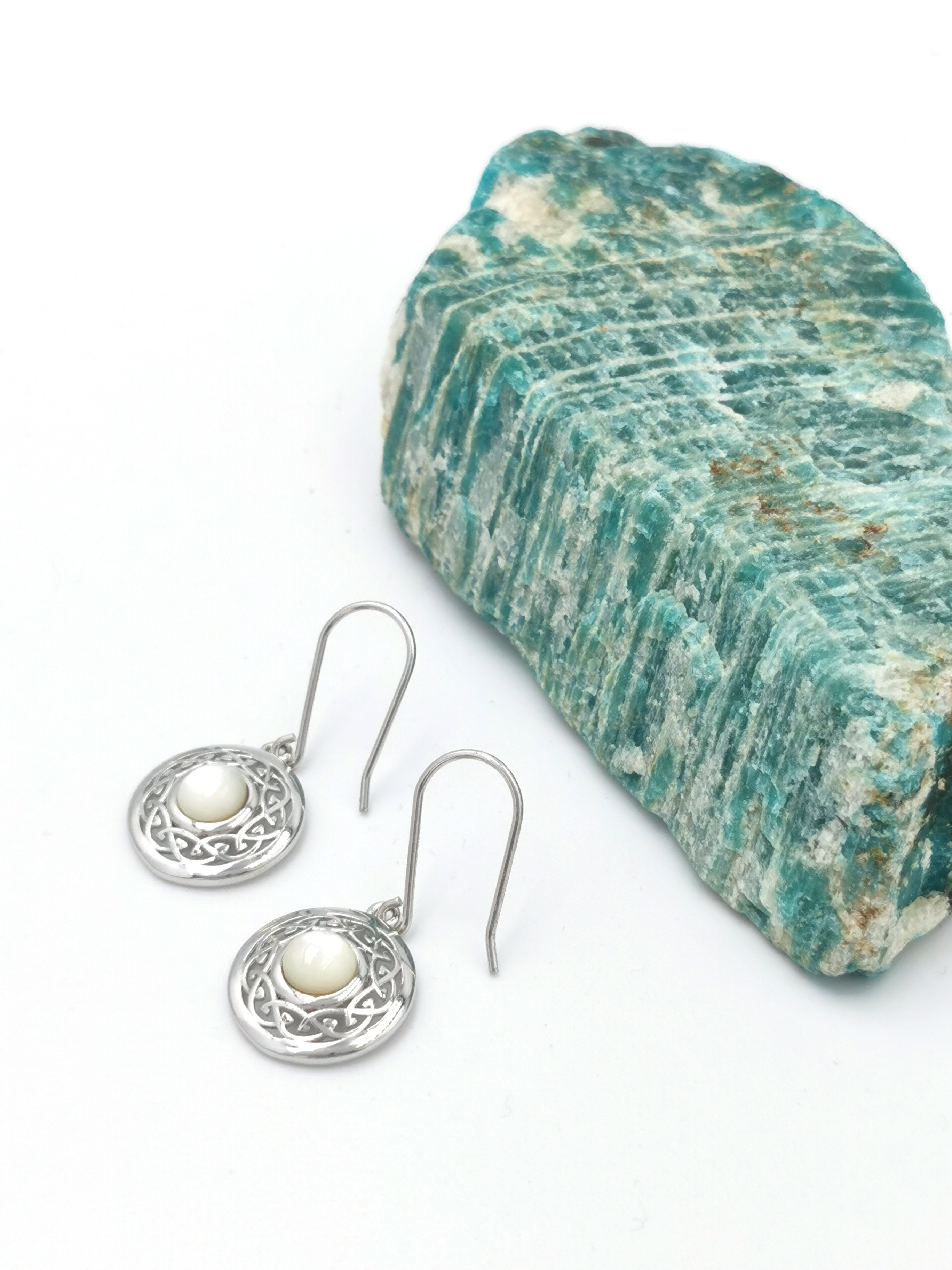 Womens Celtic Knot Earrings in Sterling Silver