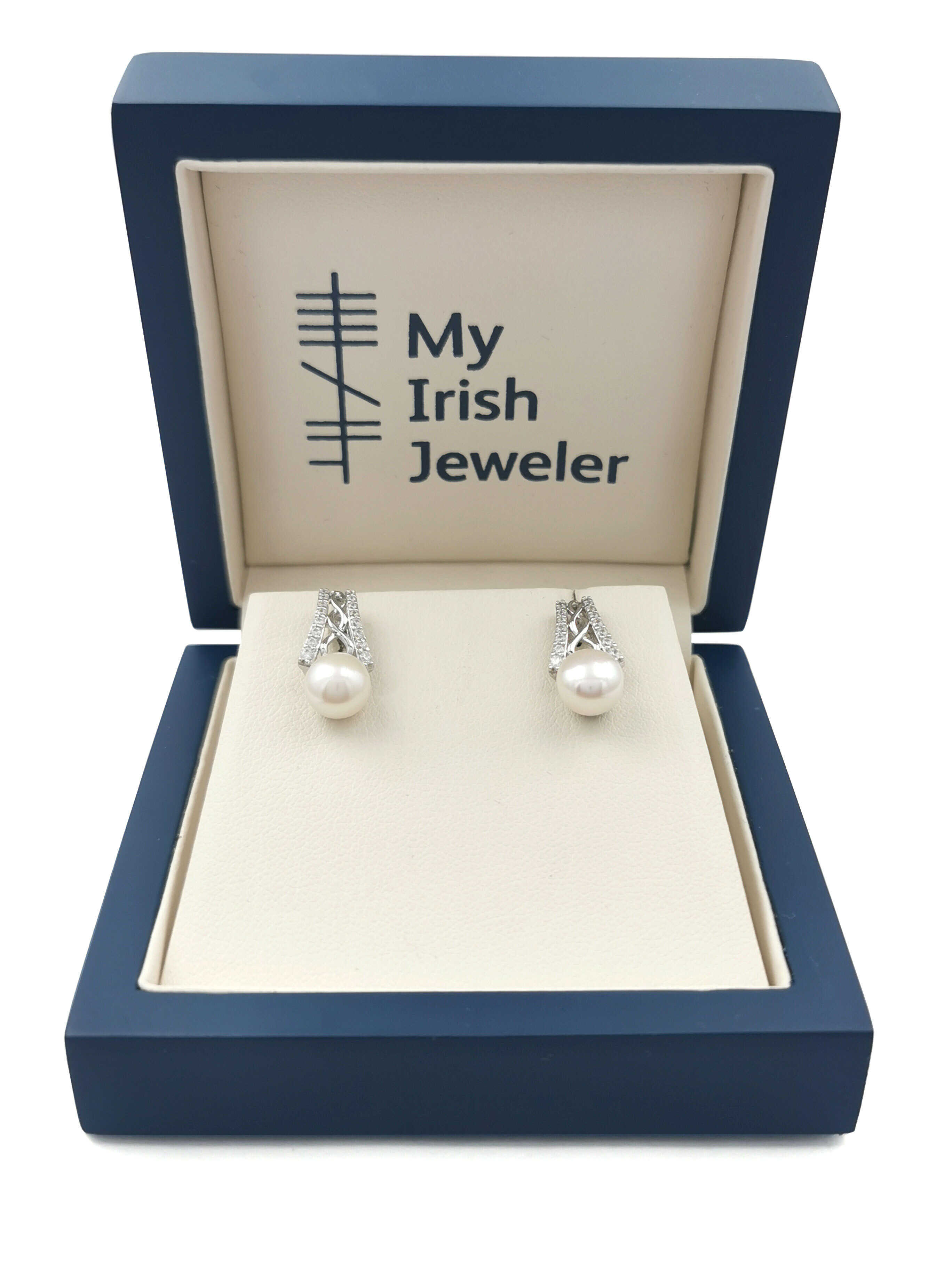 Womens Sterling Silver Celtic Knot Earrings. In Luxury Packaging.