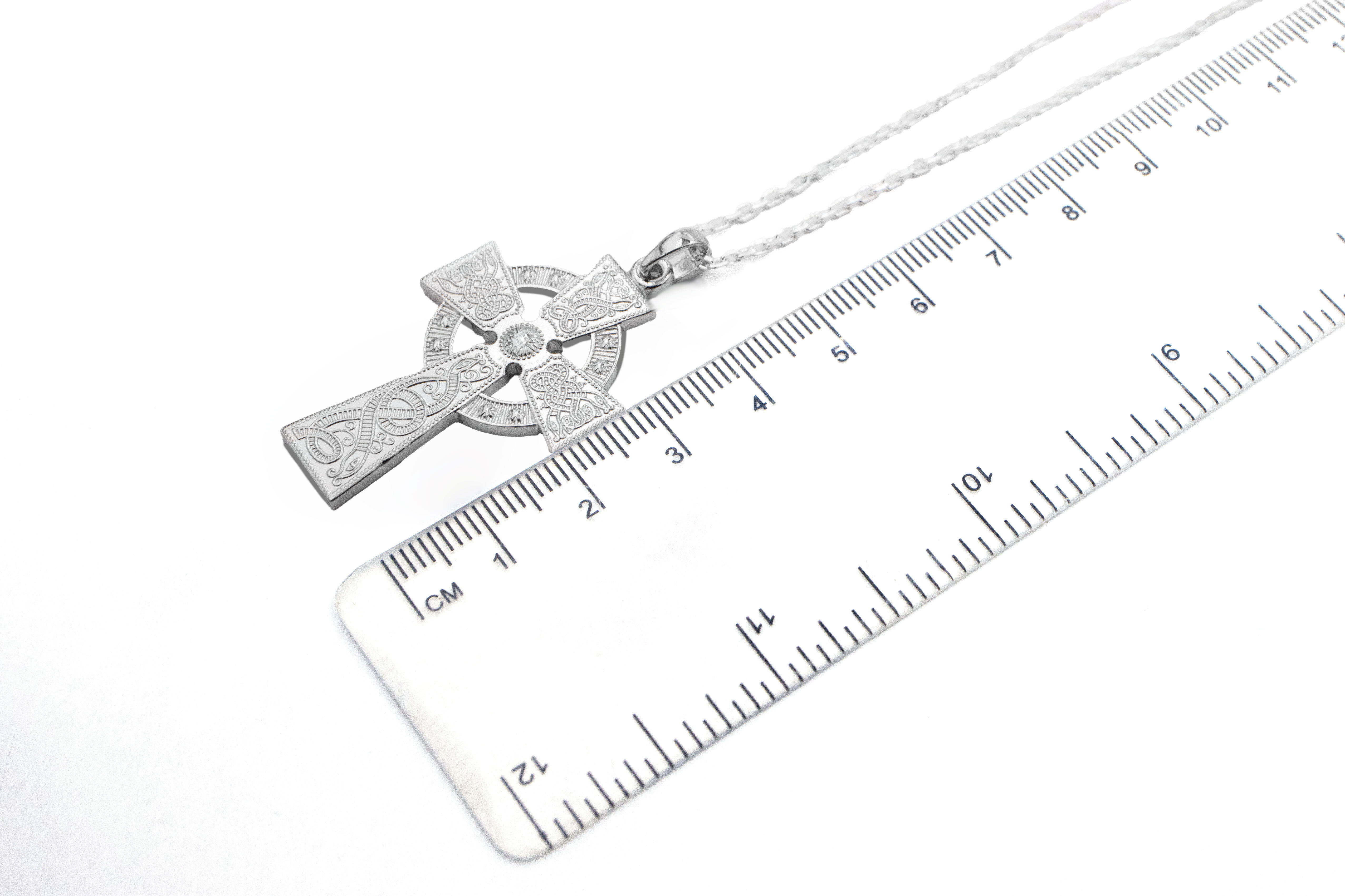 Celtic Warrior Necklace in Sterling Silver. Picture For Scale.