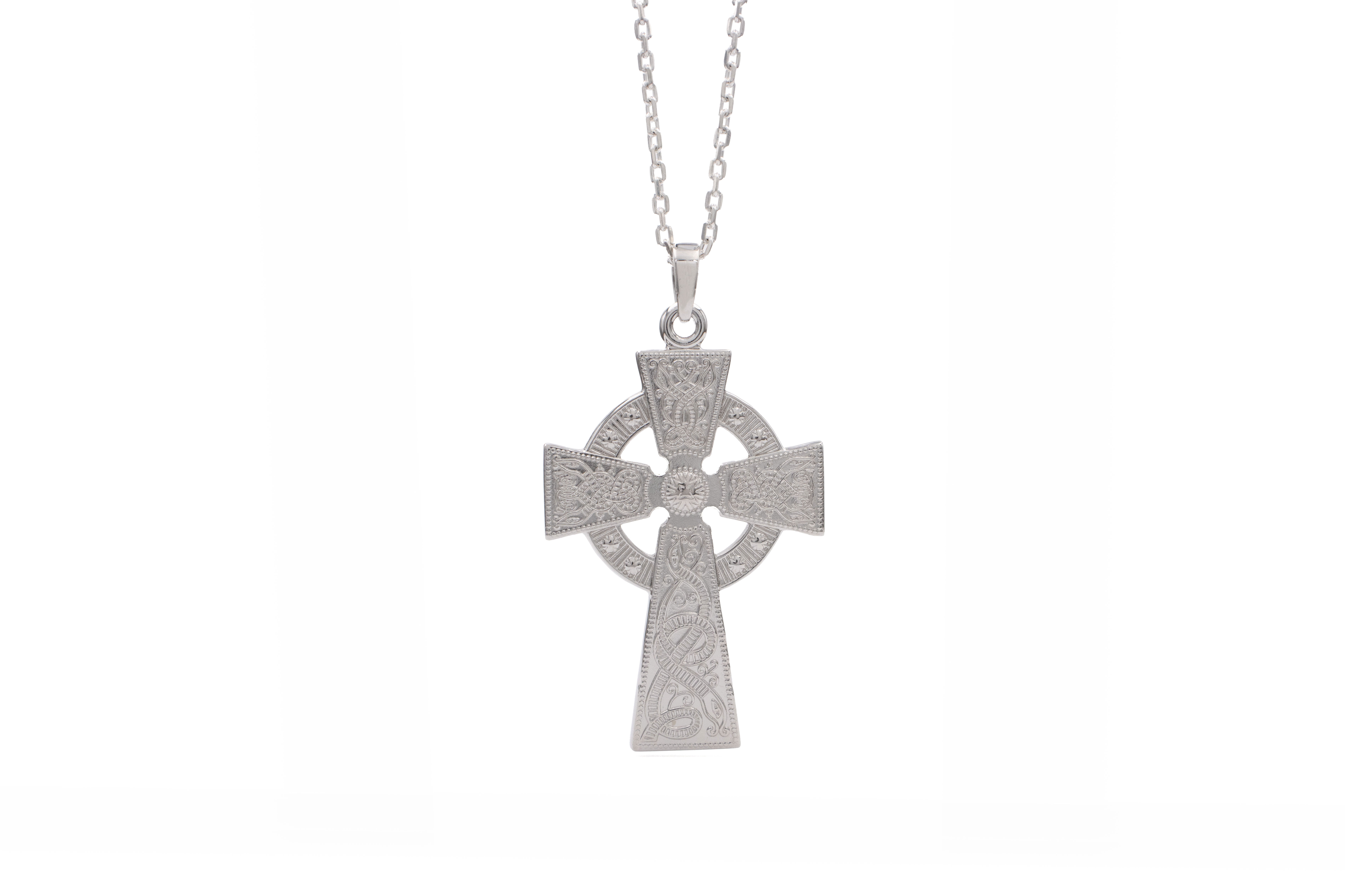 Gorgeous Sterling Silver Celtic Warrior & Celtic Knot & Celtic Cross Necklace