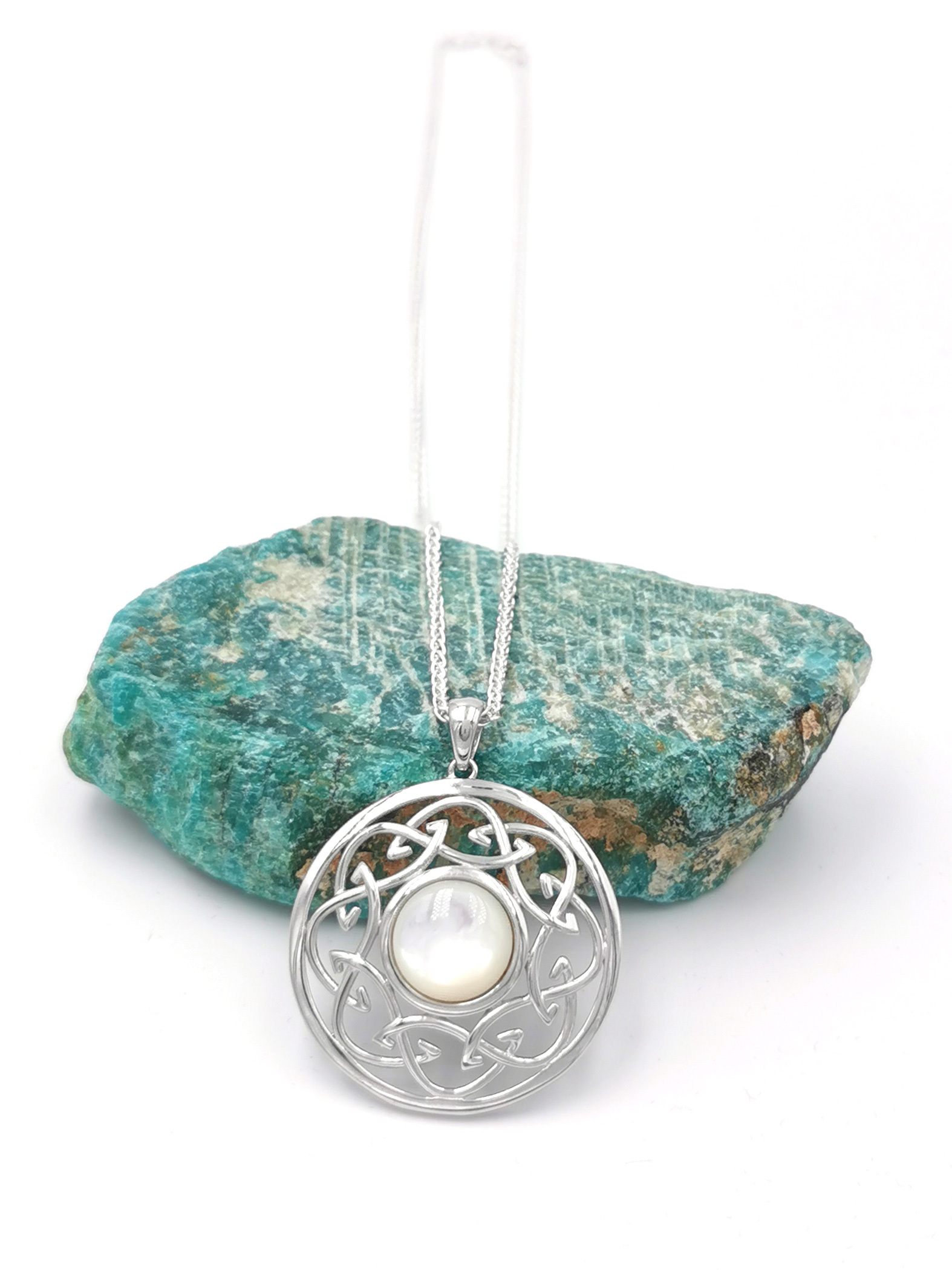 Womens Celtic Knot Necklace in Real Sterling Silver