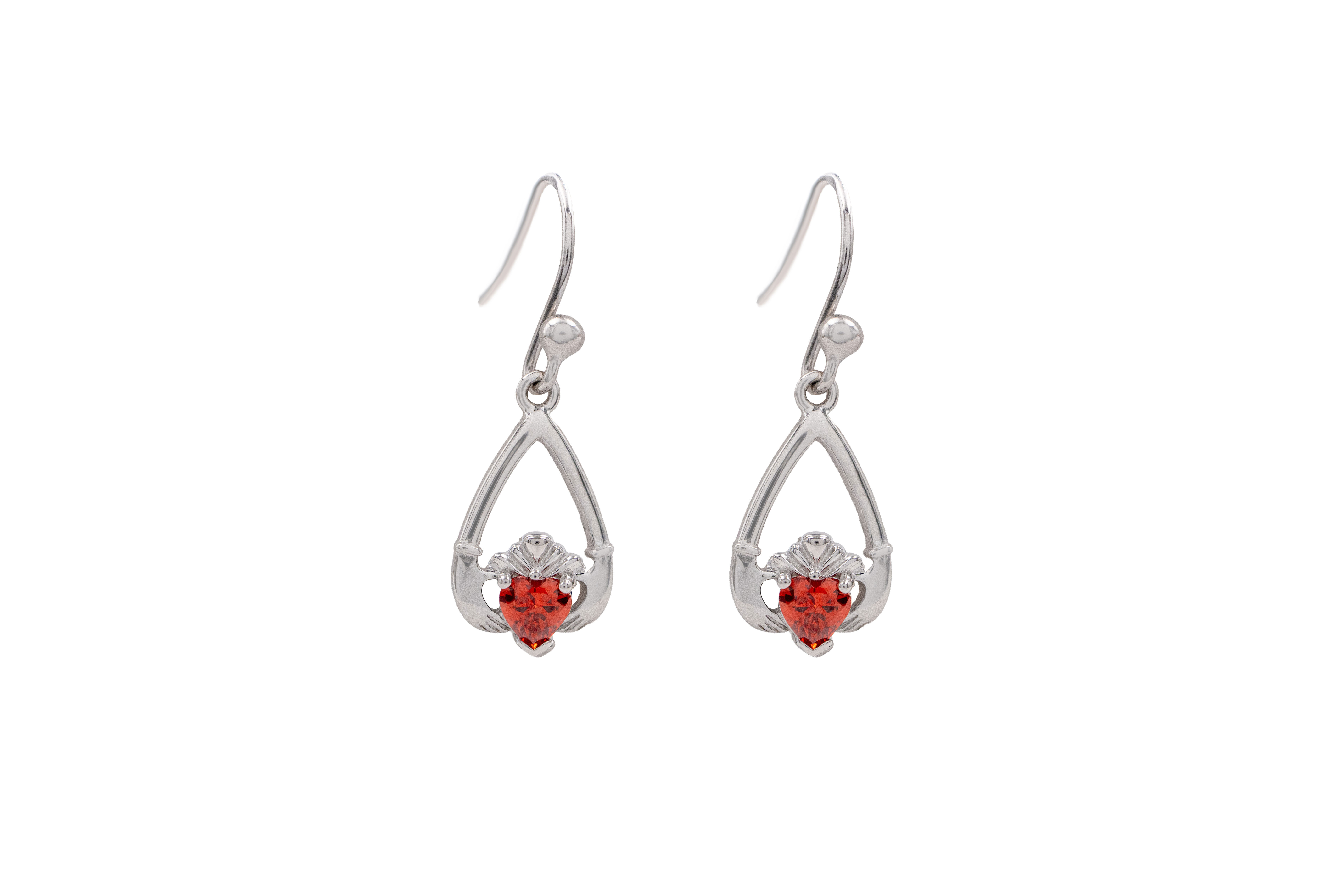 Womens January Birthstone Earrings in Real Sterling Silver