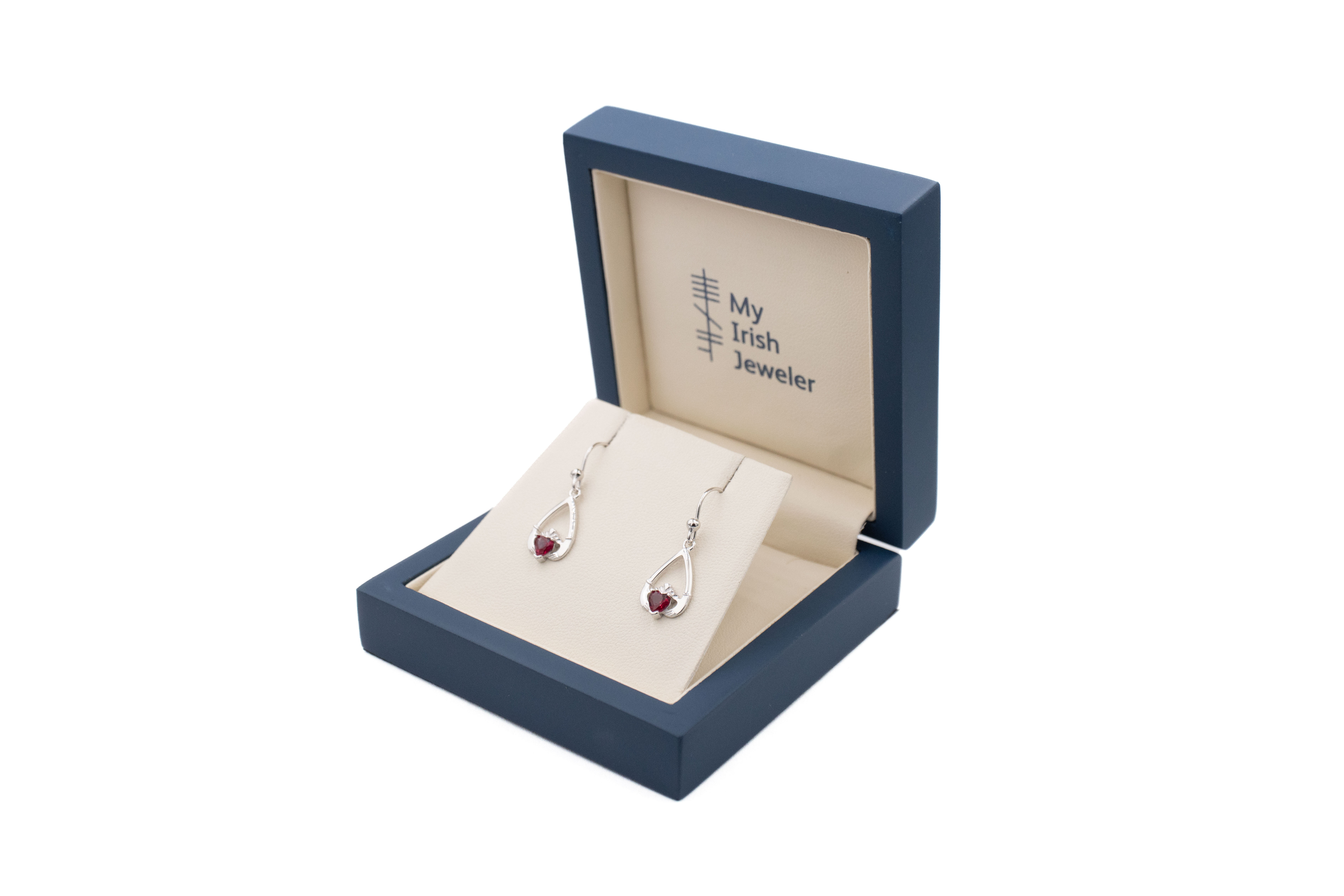 Womens July Birthstone Earrings in Real Sterling Silver. In Luxury Packaging.