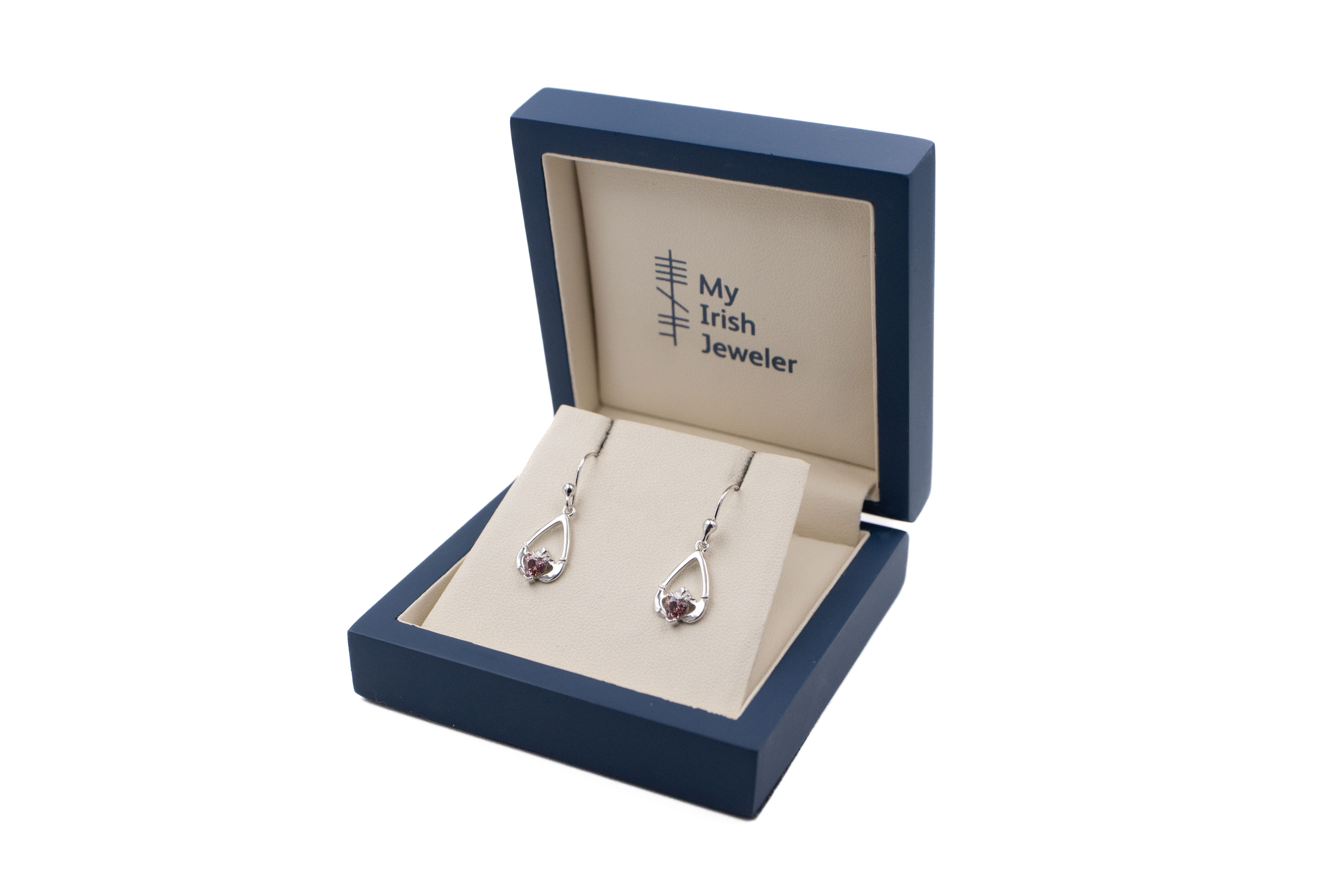 Womens Attractive Sterling Silver June Birthstone Earrings. In Luxury Packaging.