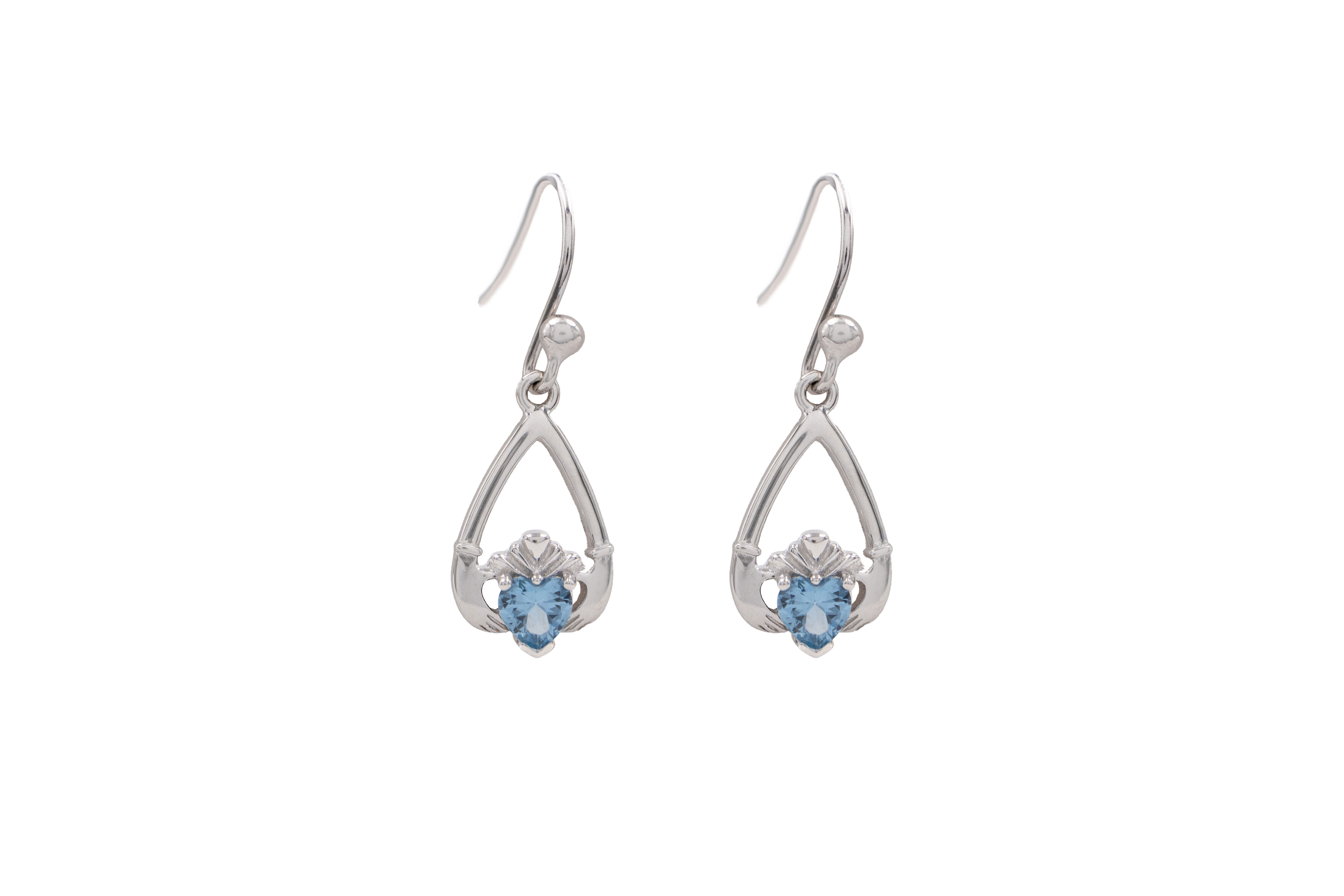 Striking Sterling Silver March Birthstone Earrings For Women