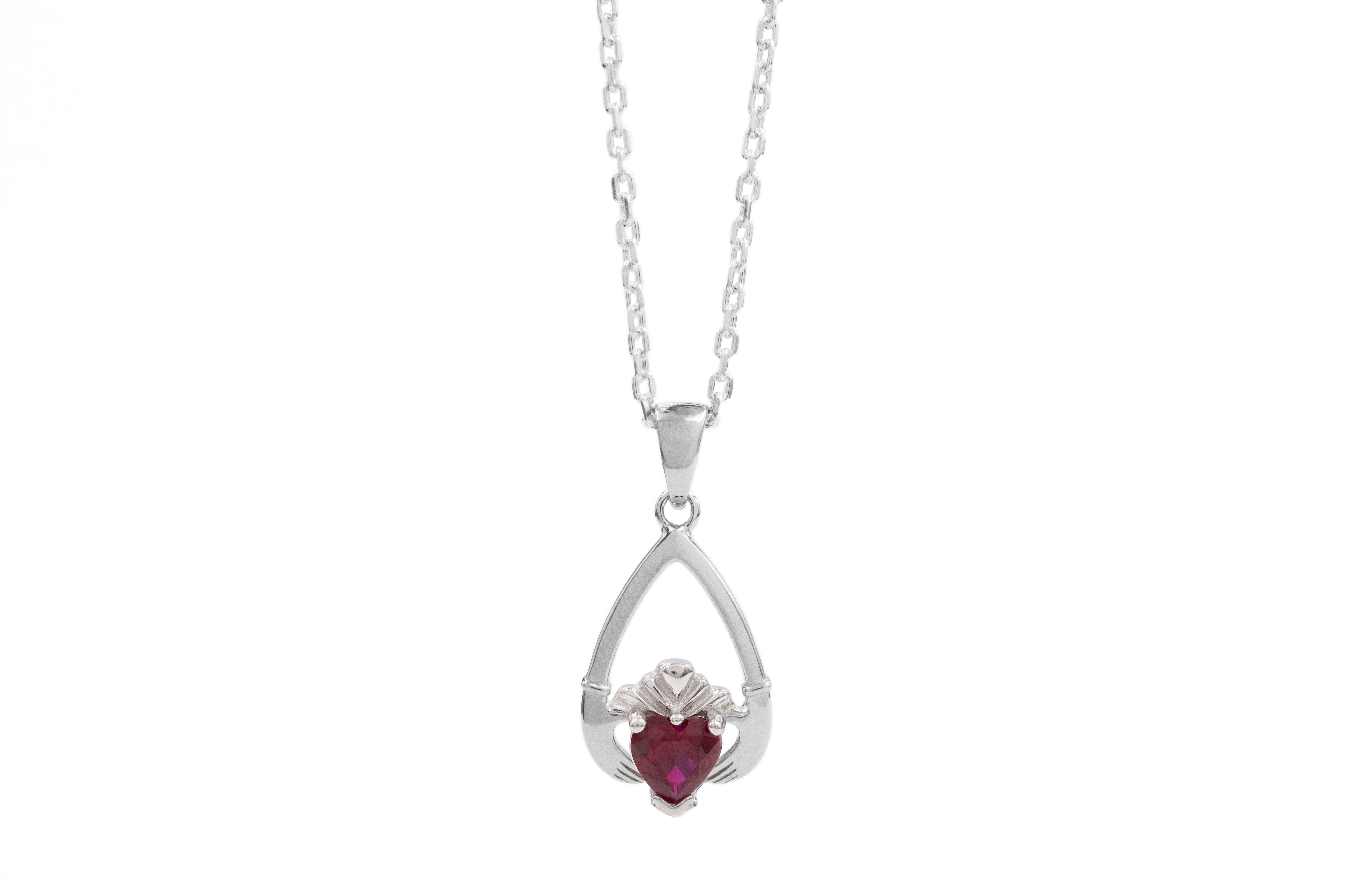 Womens July Birthstone Necklace in Real Sterling Silver