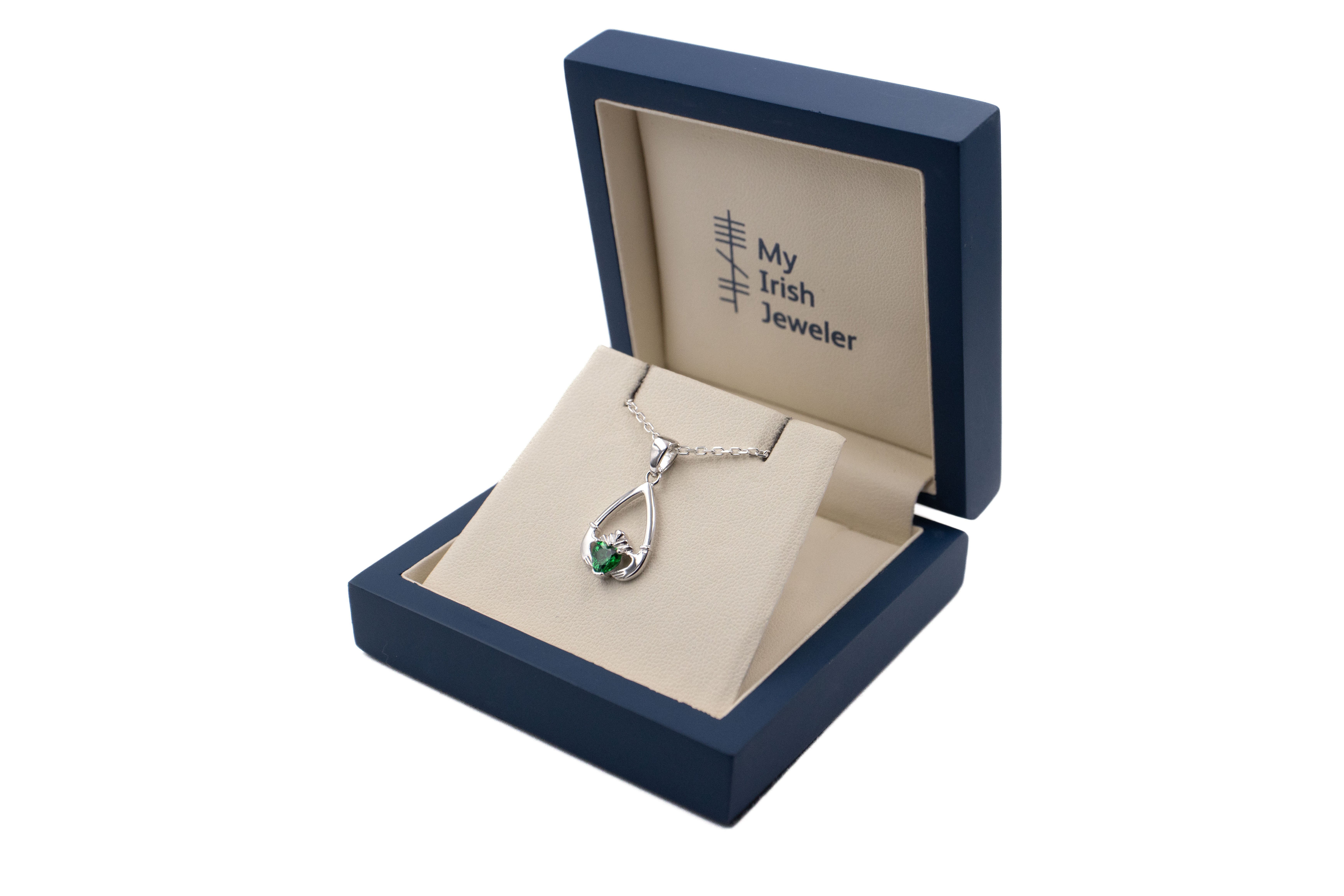 Genuine Sterling Silver May Birthstone Necklace For Women. In Luxury Packaging.