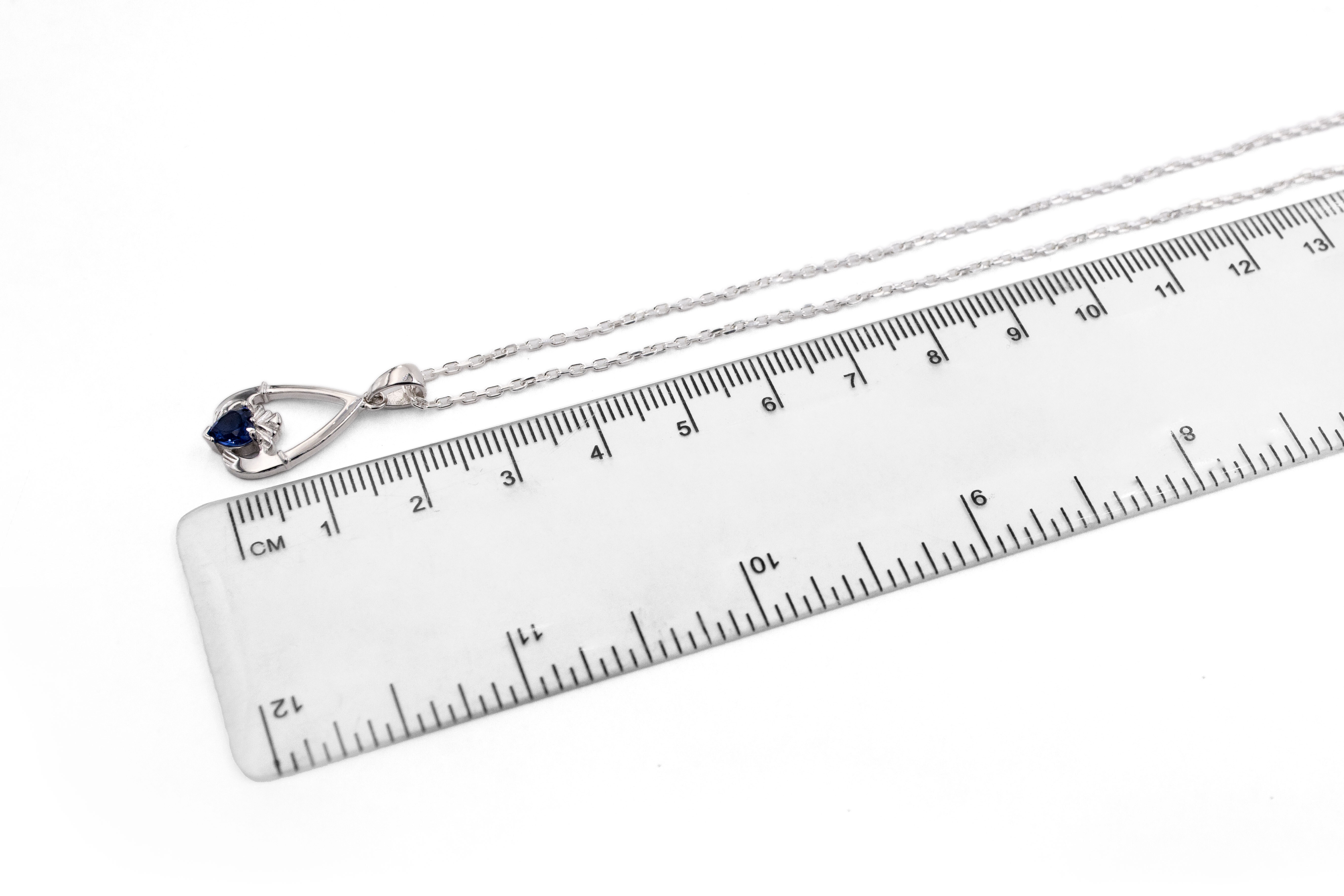 Gorgeous Sterling Silver September Birthstone Necklace For Women. Picture For Scale.