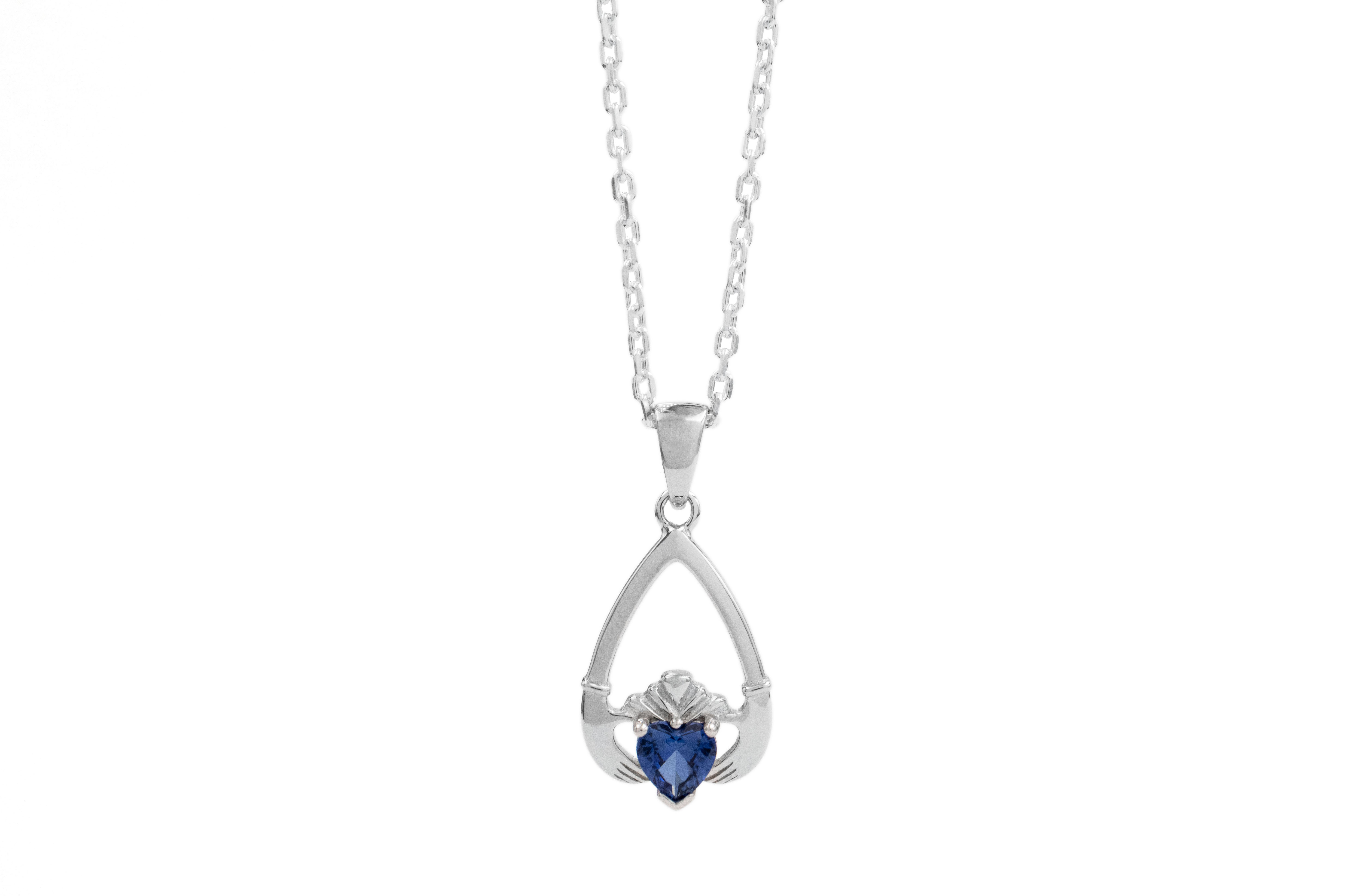 Irish Sterling Silver September Birthstone Necklace For Women