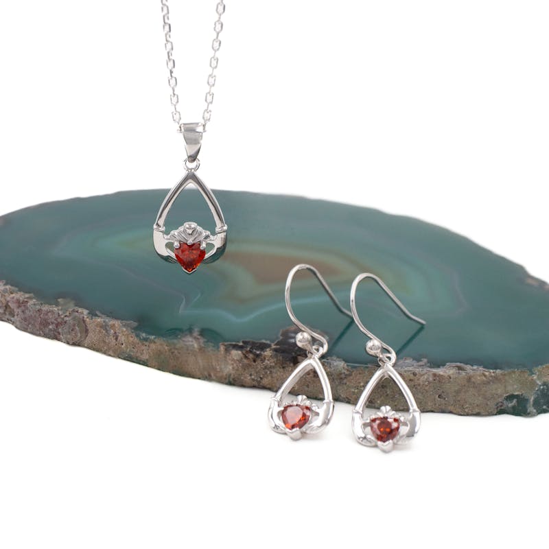 Claddagh Birthstone Gift set, From Ireland My Irish Jeweler