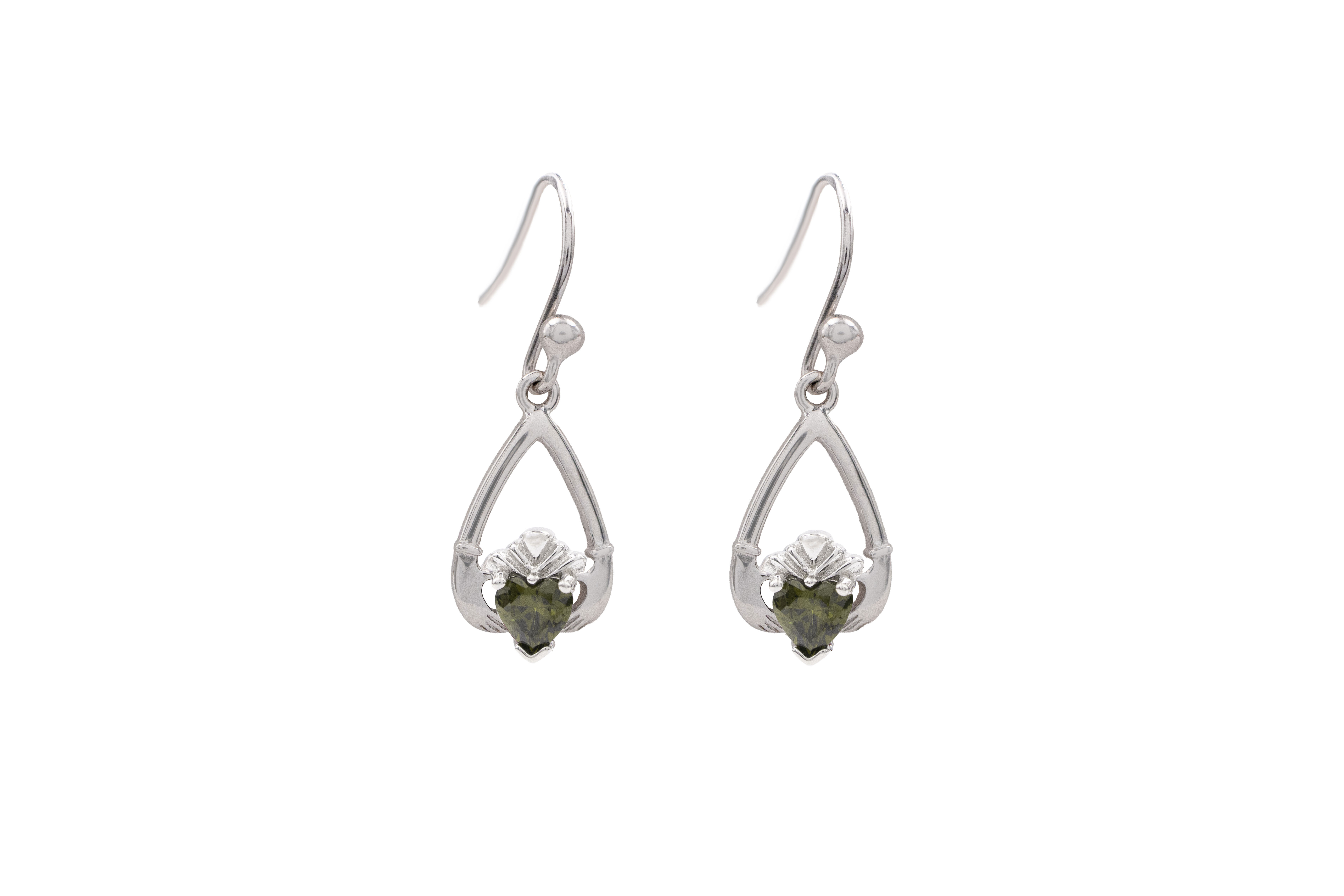 Womens Attractive Sterling Silver August Birthstone Earrings