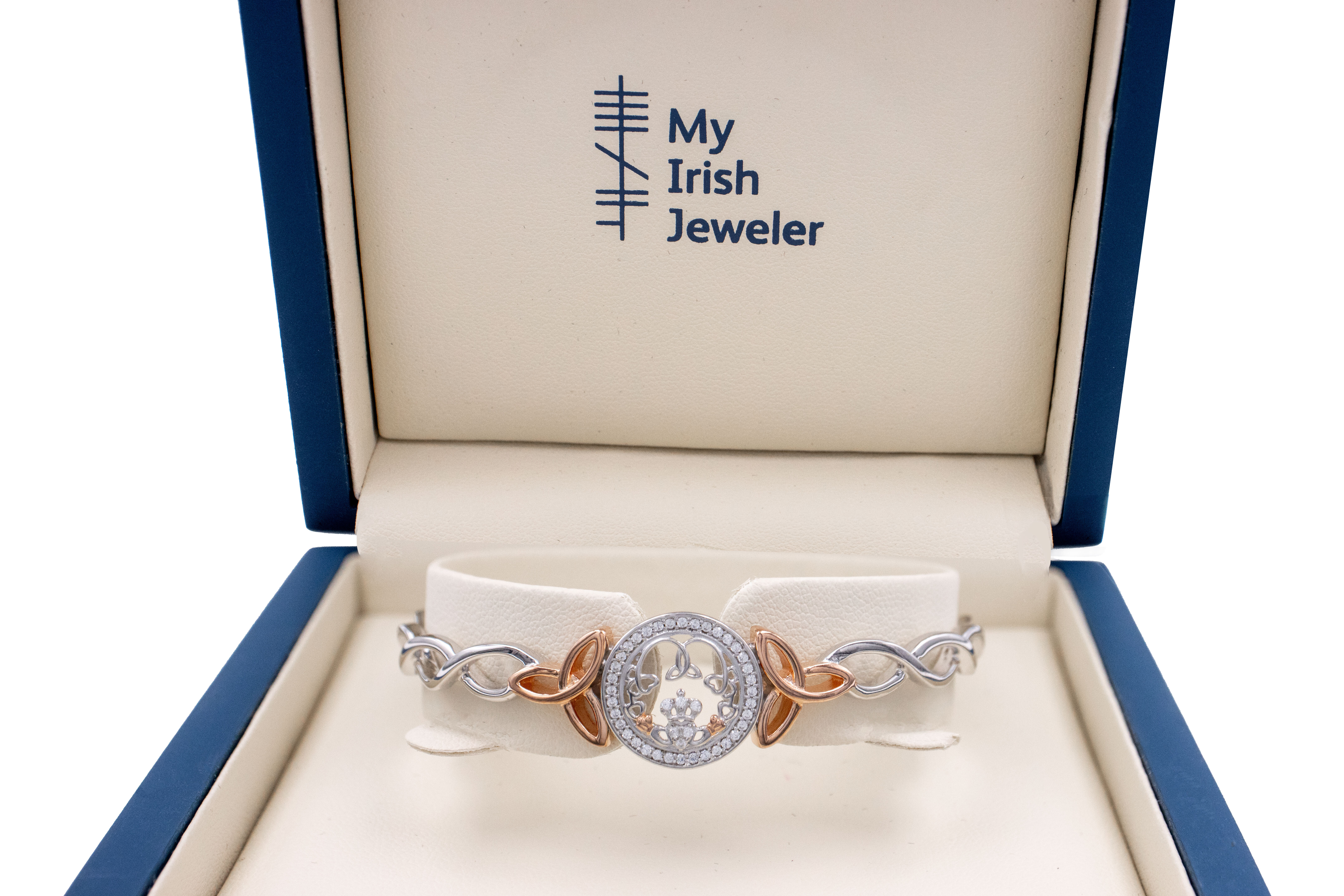 Womens Claddagh Bangle in Real Sterling Silver. In Luxury Packaging.