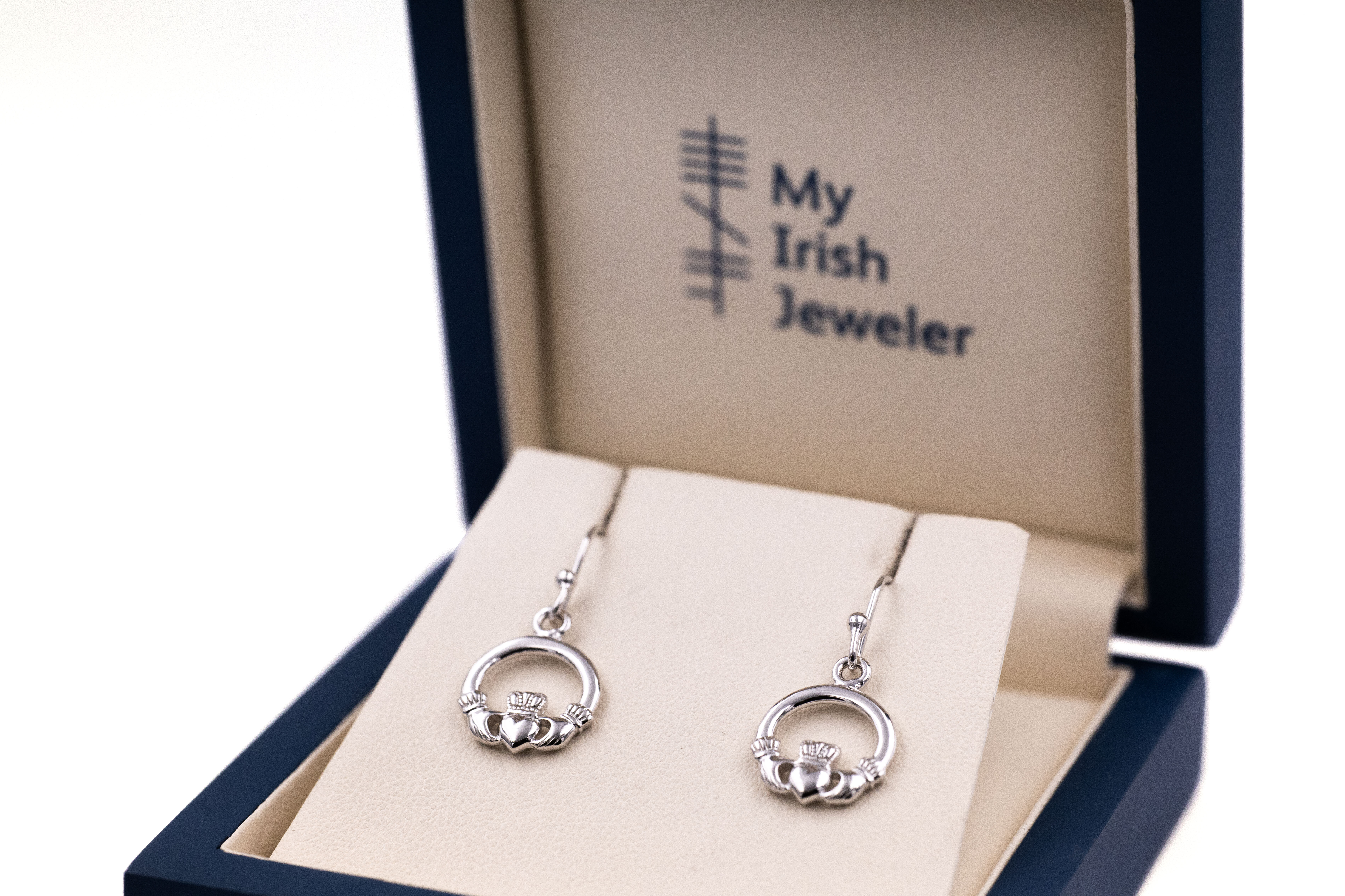 Irish Sterling Silver Claddagh Earrings For Women. In Luxury Packaging.