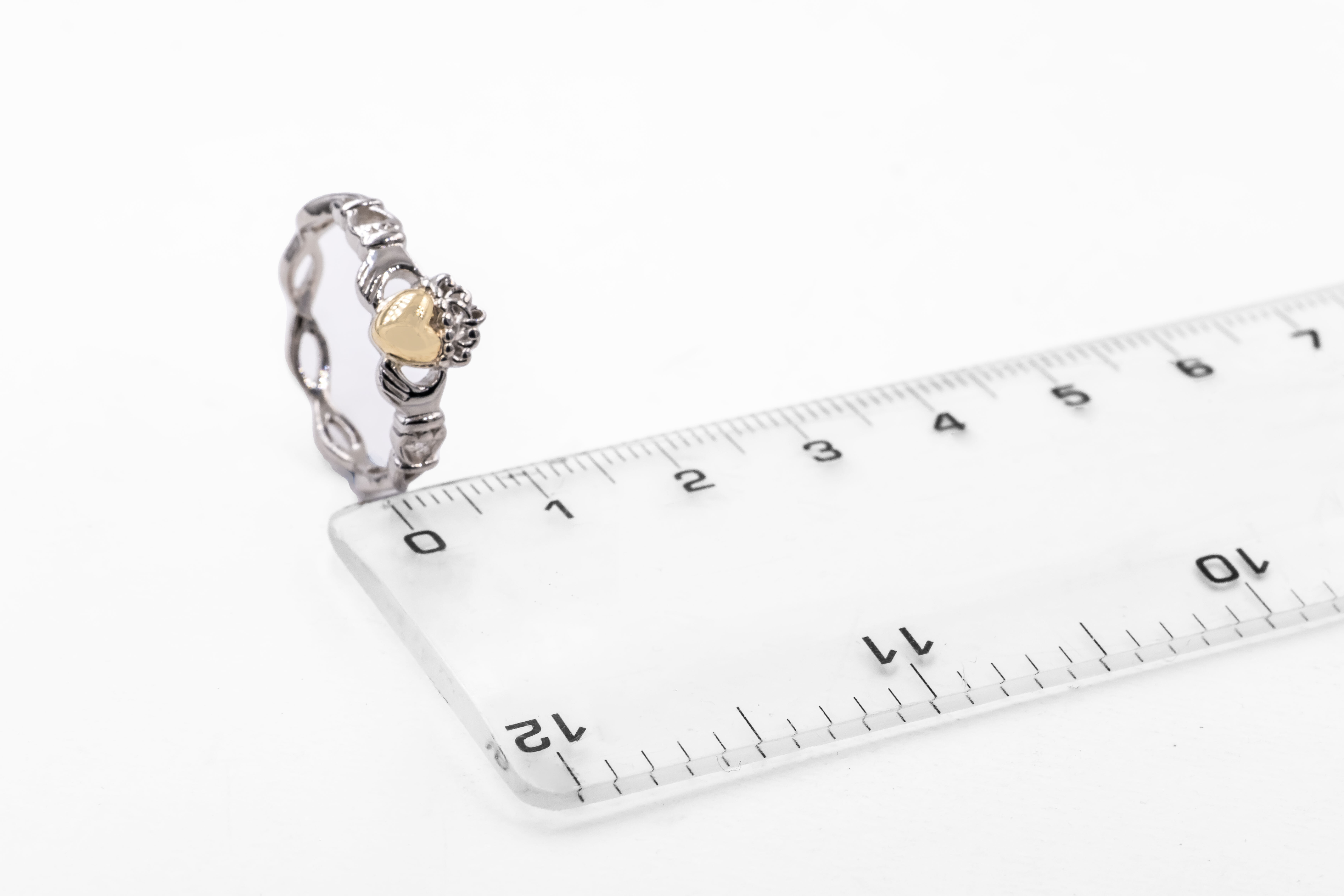 Gorgeous Sterling Silver & 10K Yellow Gold Claddagh Gift Set For Women