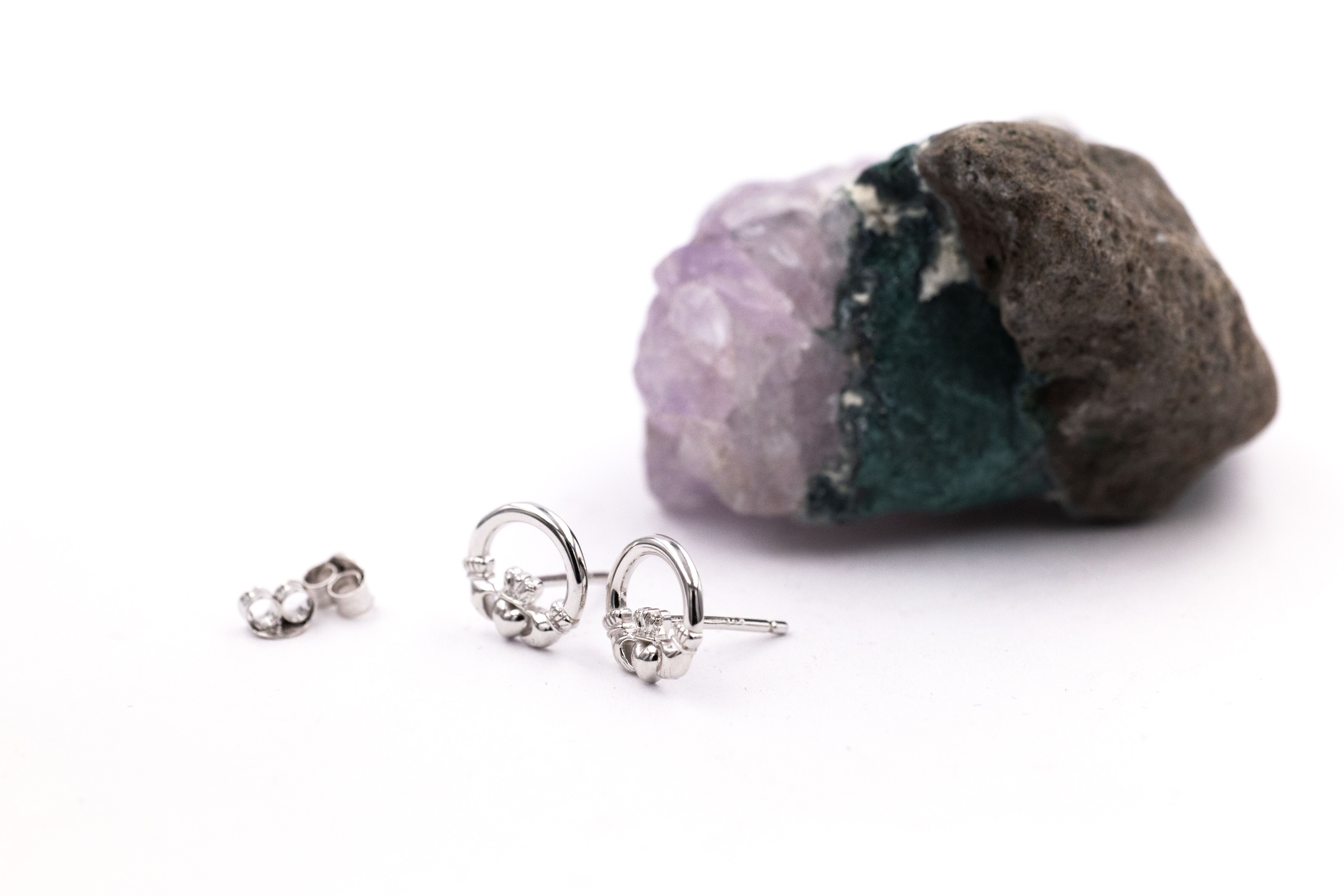 Authentic Sterling Silver Claddagh Earrings For Women