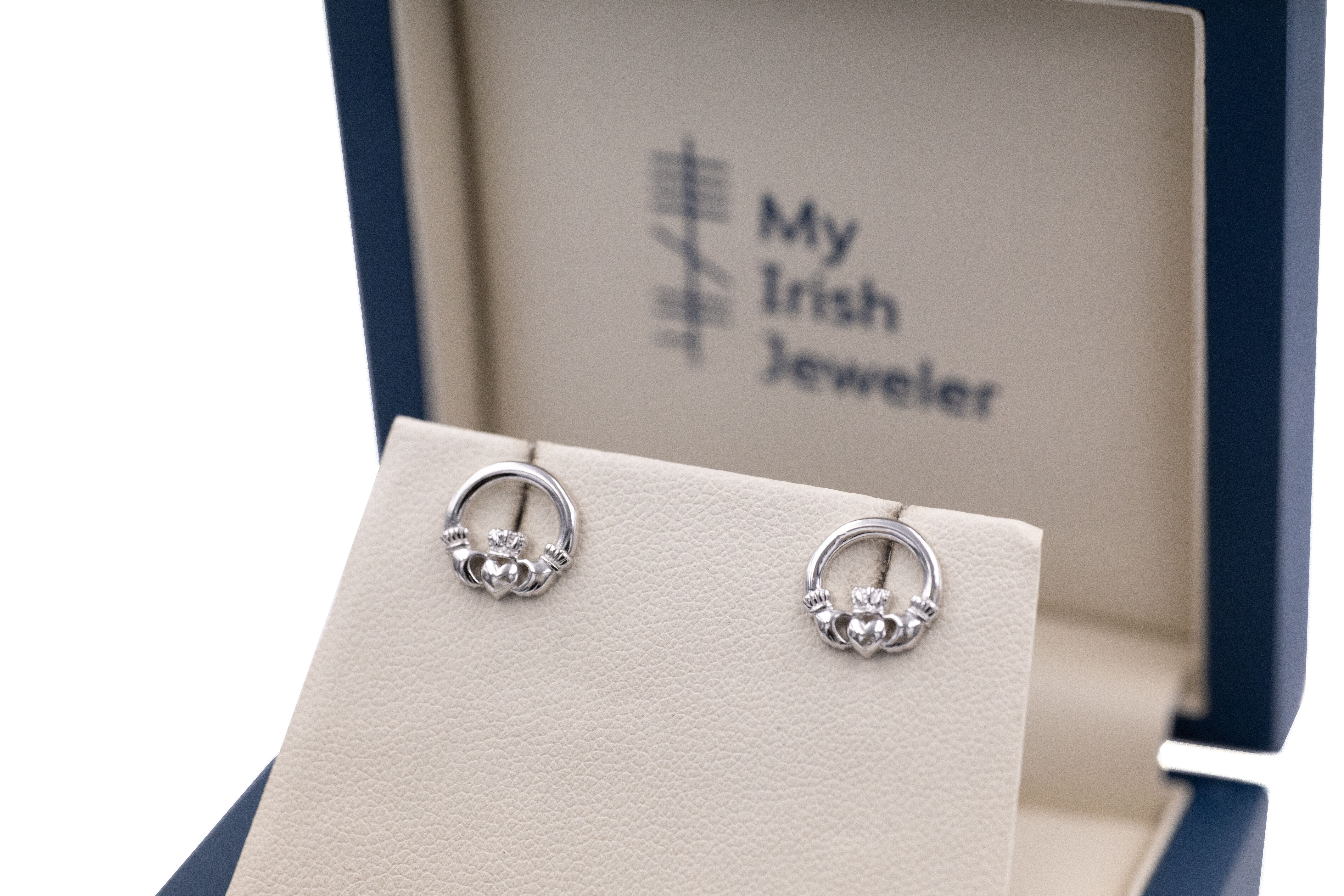 Attractive Sterling Silver Claddagh Earrings For Women. In Luxury Packaging.