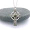 Silver Celtic Cross Pendant set with Connemara Marble & Marcasite Stones - Gallery
