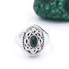 Silver Connemara Marble Celtic Ring
