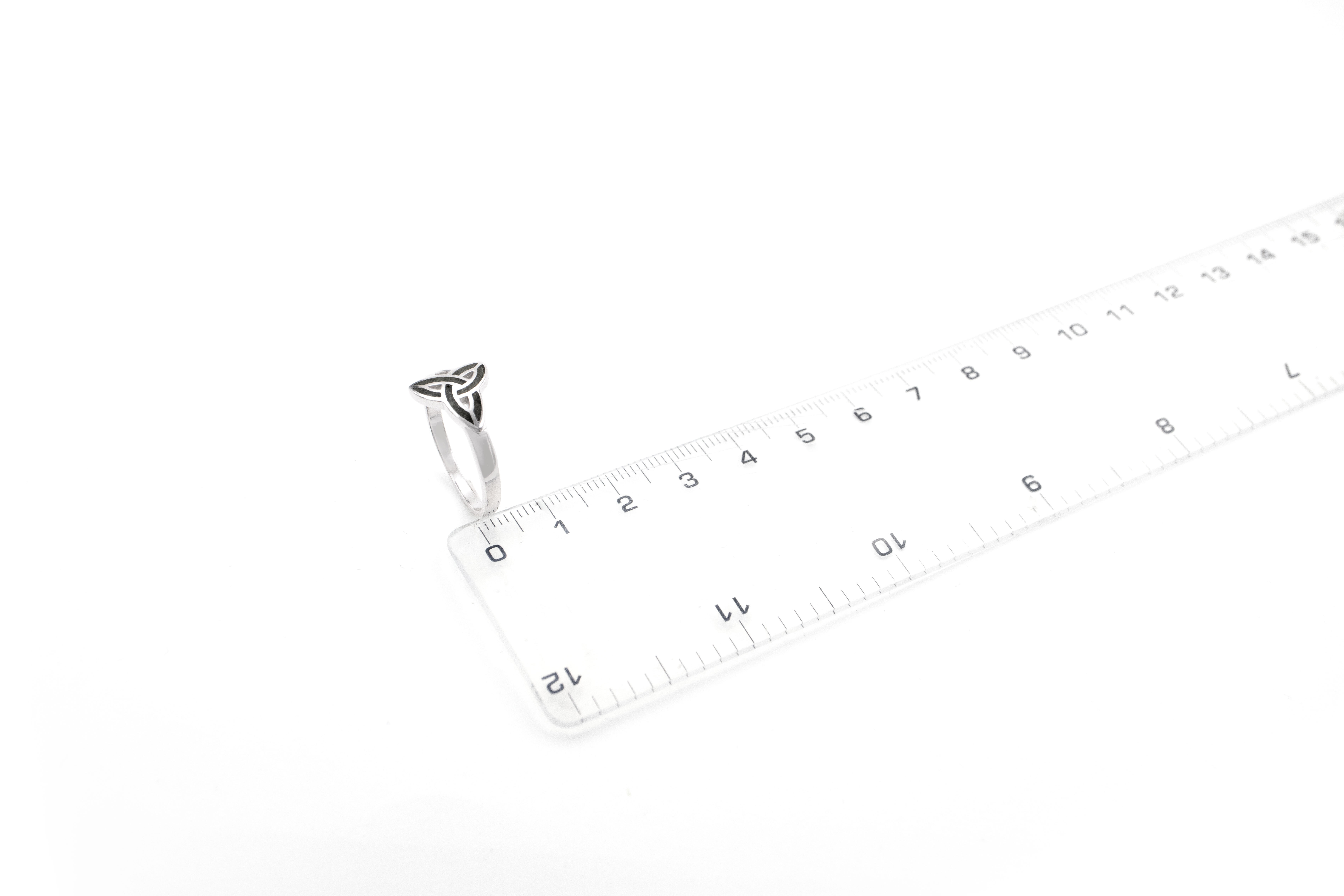 Striking Sterling Silver Trinity Knot Ring For Women. Picture For Scale.