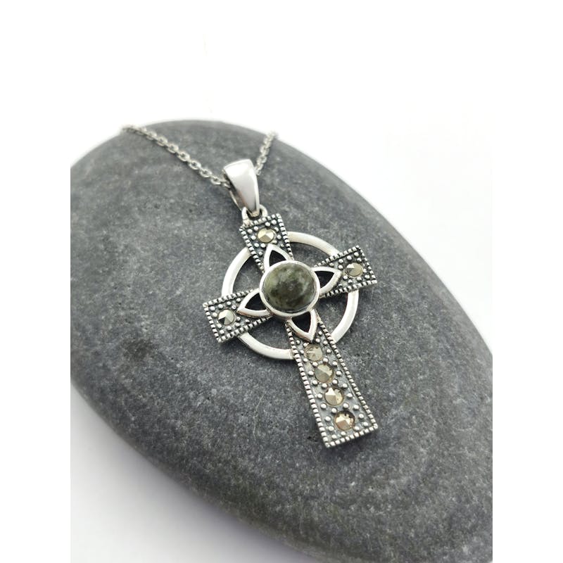 Womens Celtic Cross Necklace in Real Sterling Silver