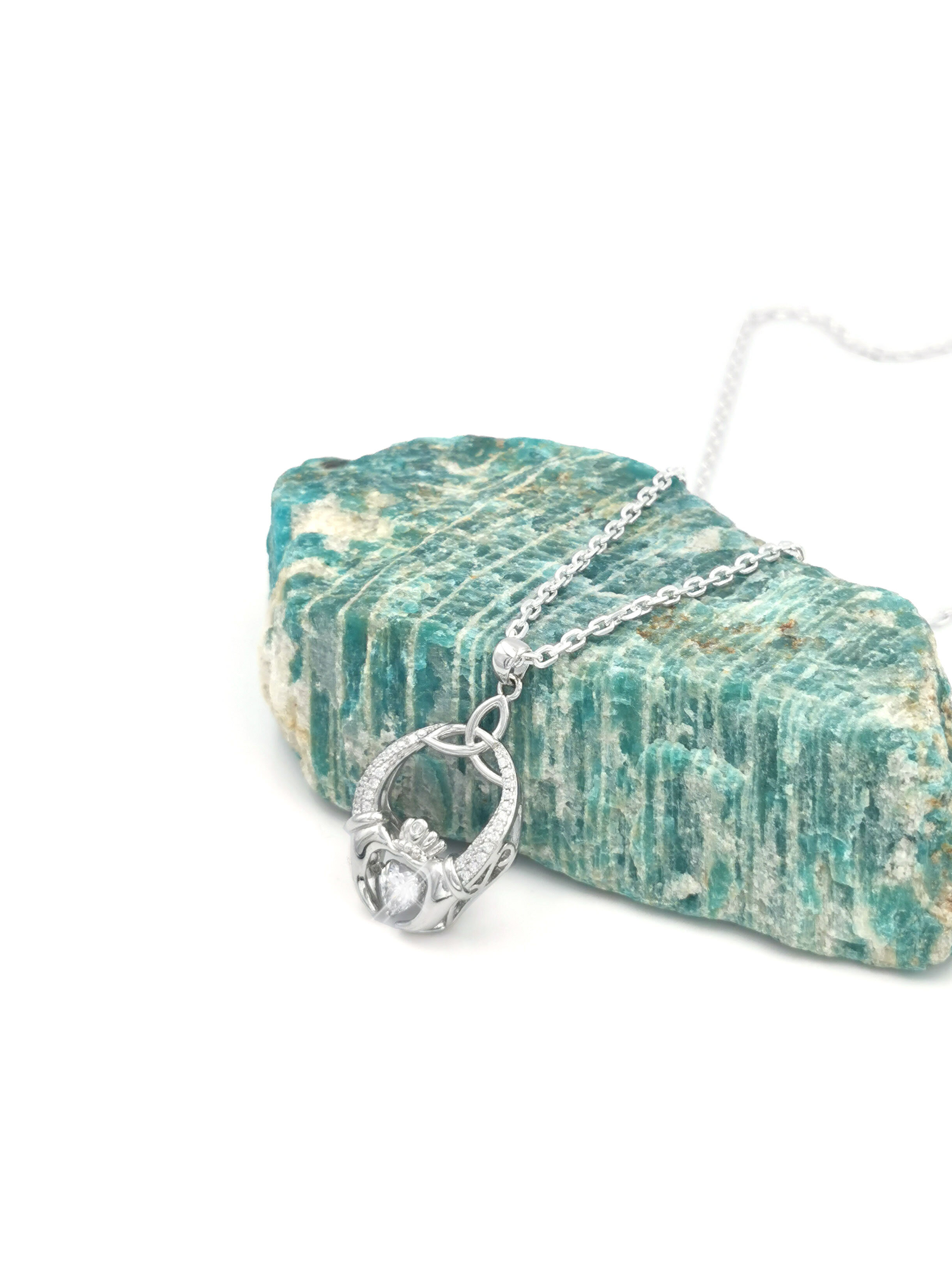 Claddagh - Shown with Light Cable Chain
