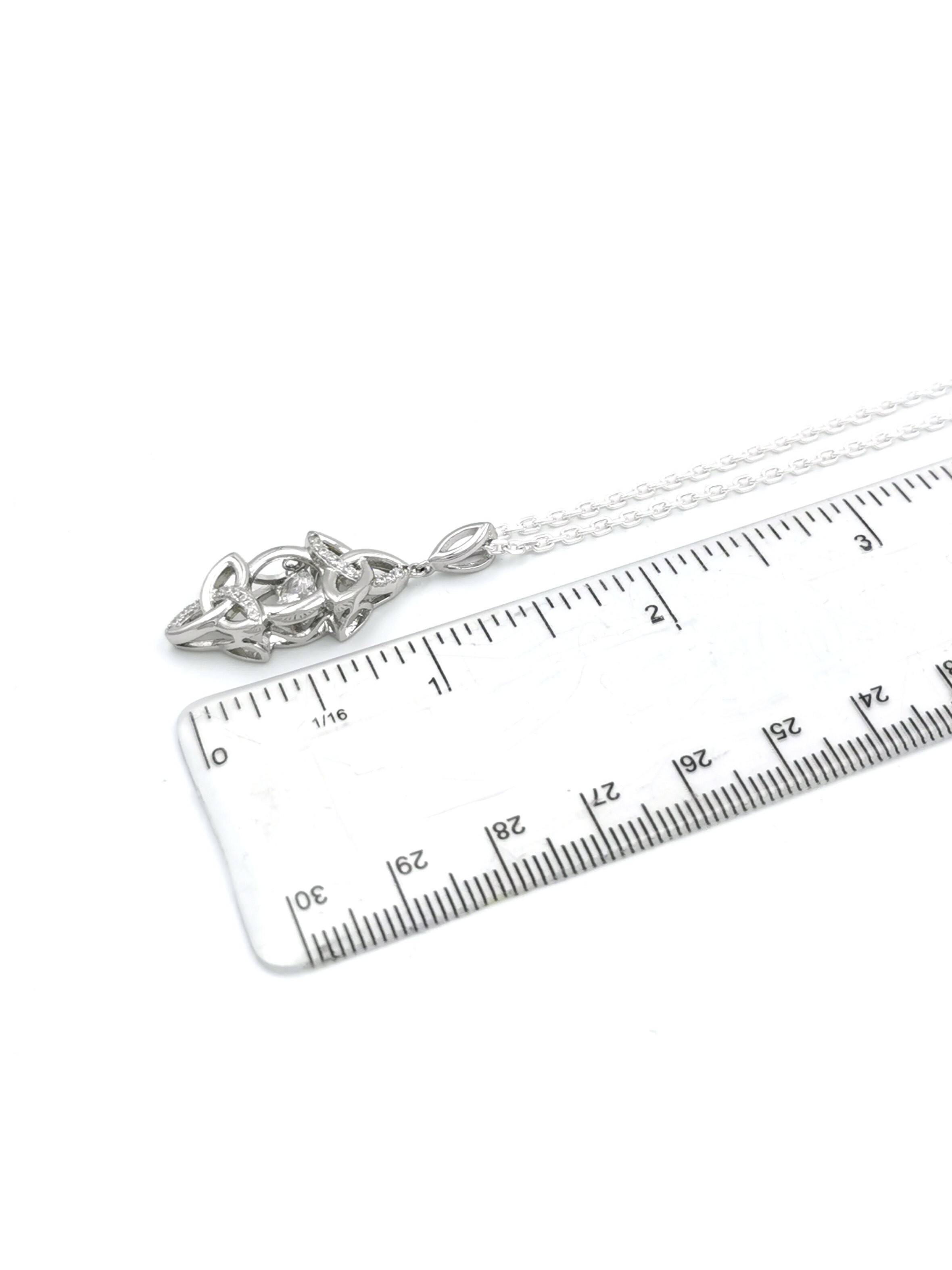 Real Sterling Silver Trinity Knot Necklace For Women. Picture For Scale.