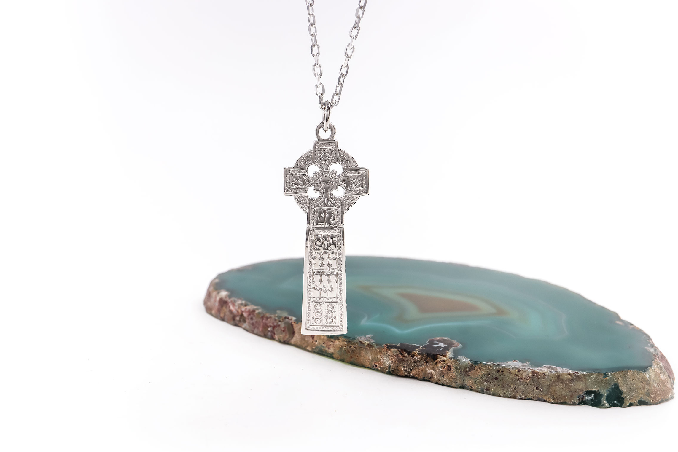 Authentic Sterling Silver Celtic Cross Necklace For Men