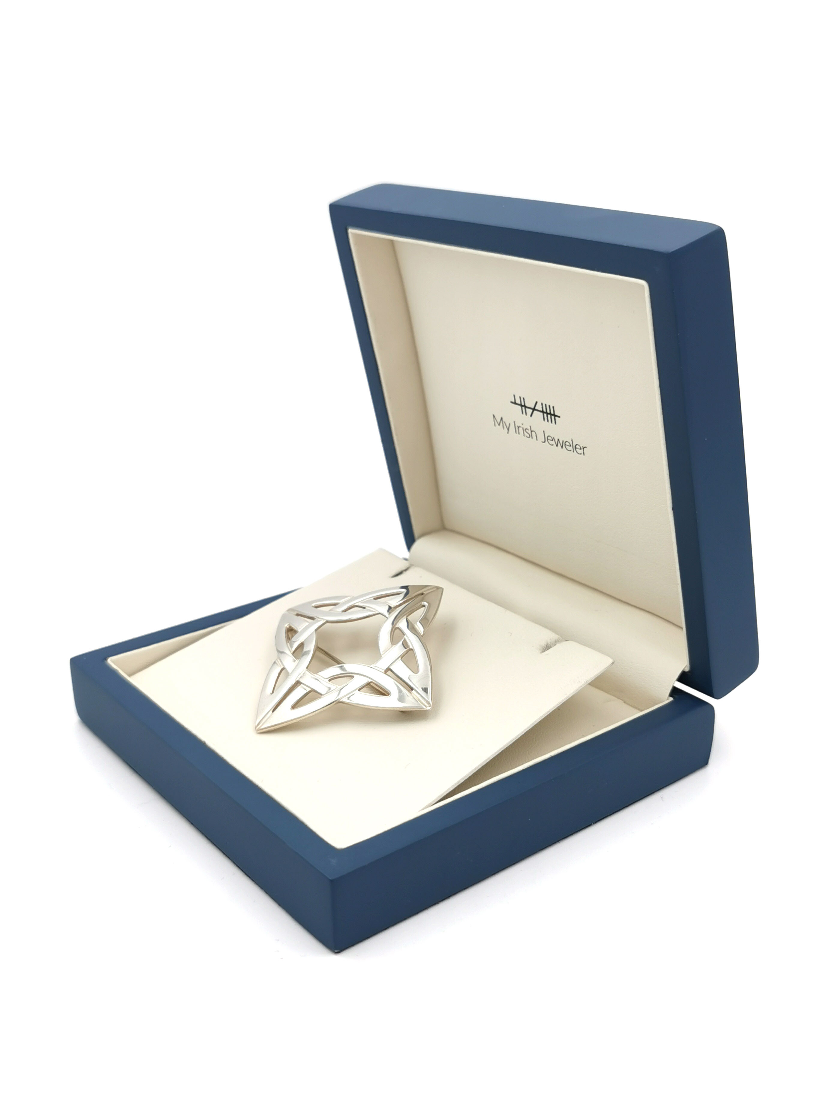 Real Sterling Silver Celtic Knot Brooch For Women. In Luxury Packaging.