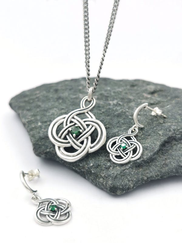 Real Sterling Silver Celtic Knot Earrings For Women With a Oxidized Finish