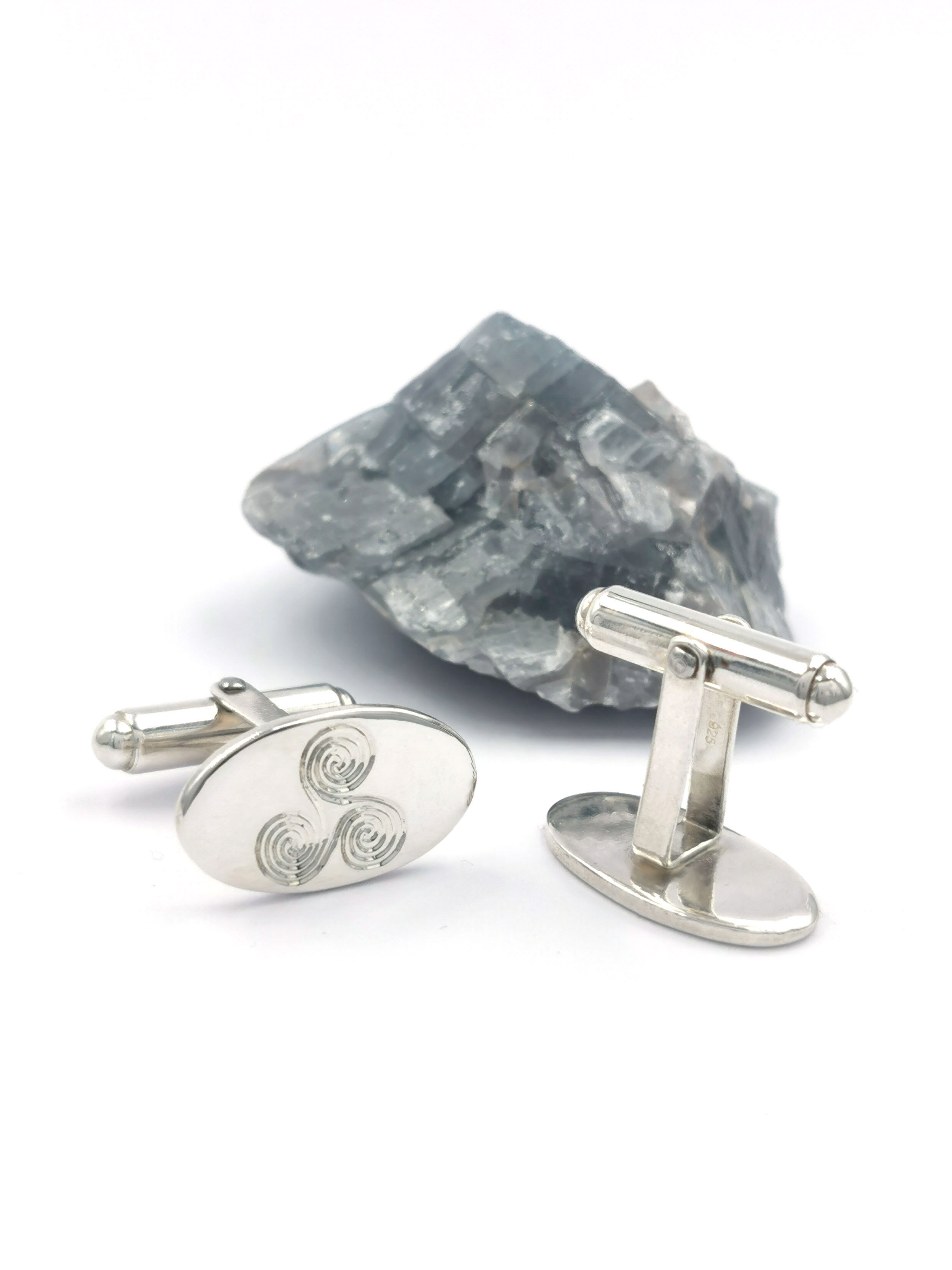 925 Sterling Silver Engraved online Cuff Links.