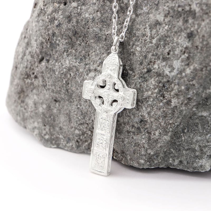 White Gold Clonmacnoise Cross of Scriptures