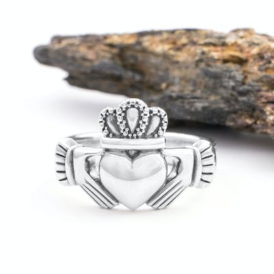 Sterling Silver Heavy Mens Claddagh Ring