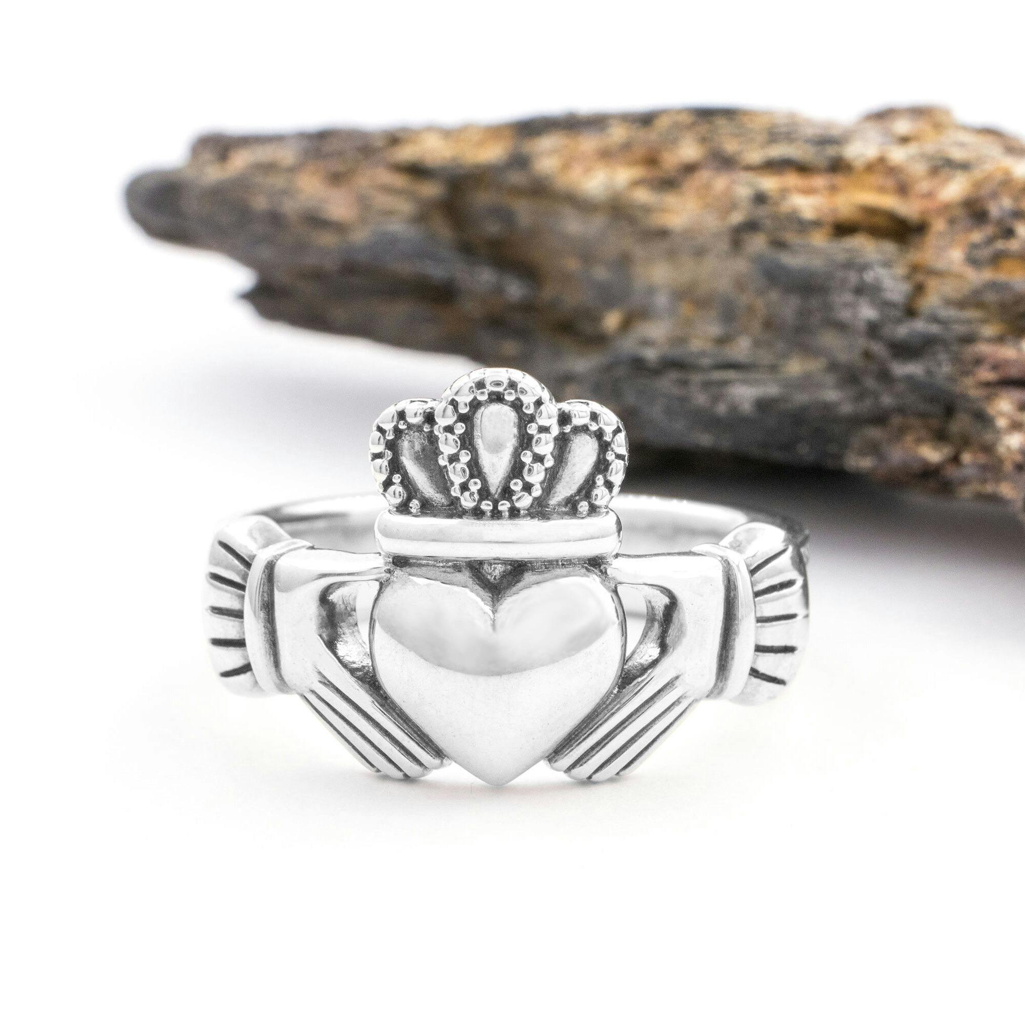 tumor etnisch ui Sterling Silver Heavy Mens Claddagh Ring, Made in… | My Irish Jeweler