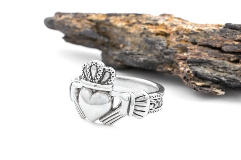 Mens Oxidized Sterling Silver Claddagh Gift Set