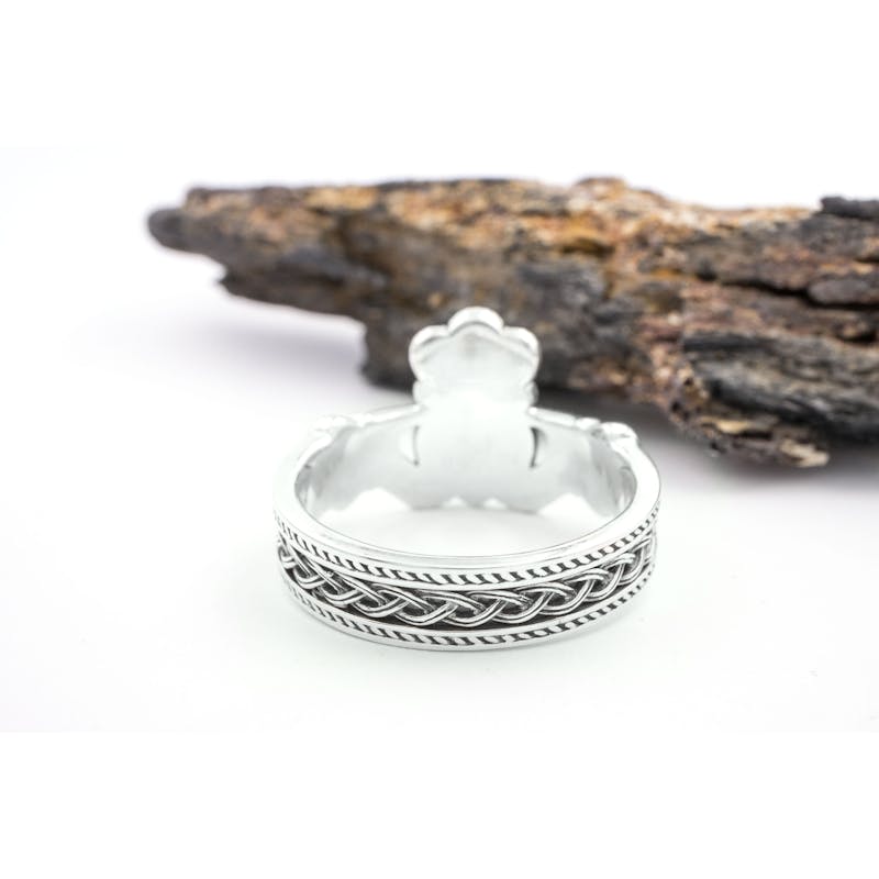 Mens Claddagh Gift Set in Sterling Silver With a Oxidized Finish
