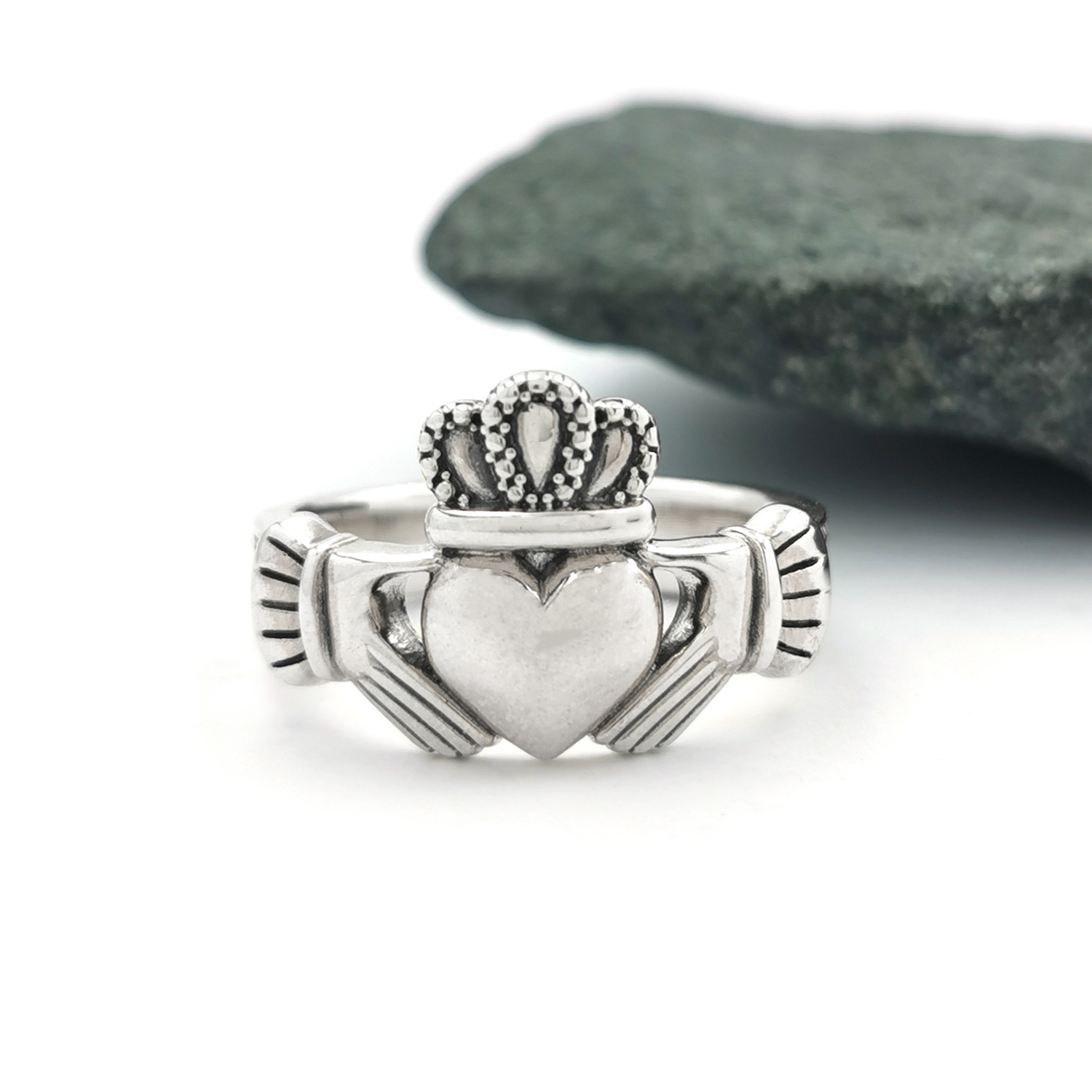 Mens Claddagh Rings From Dublin Ireland   Sterling Silver Heavy Mens Claddagh Ring Lead Image 