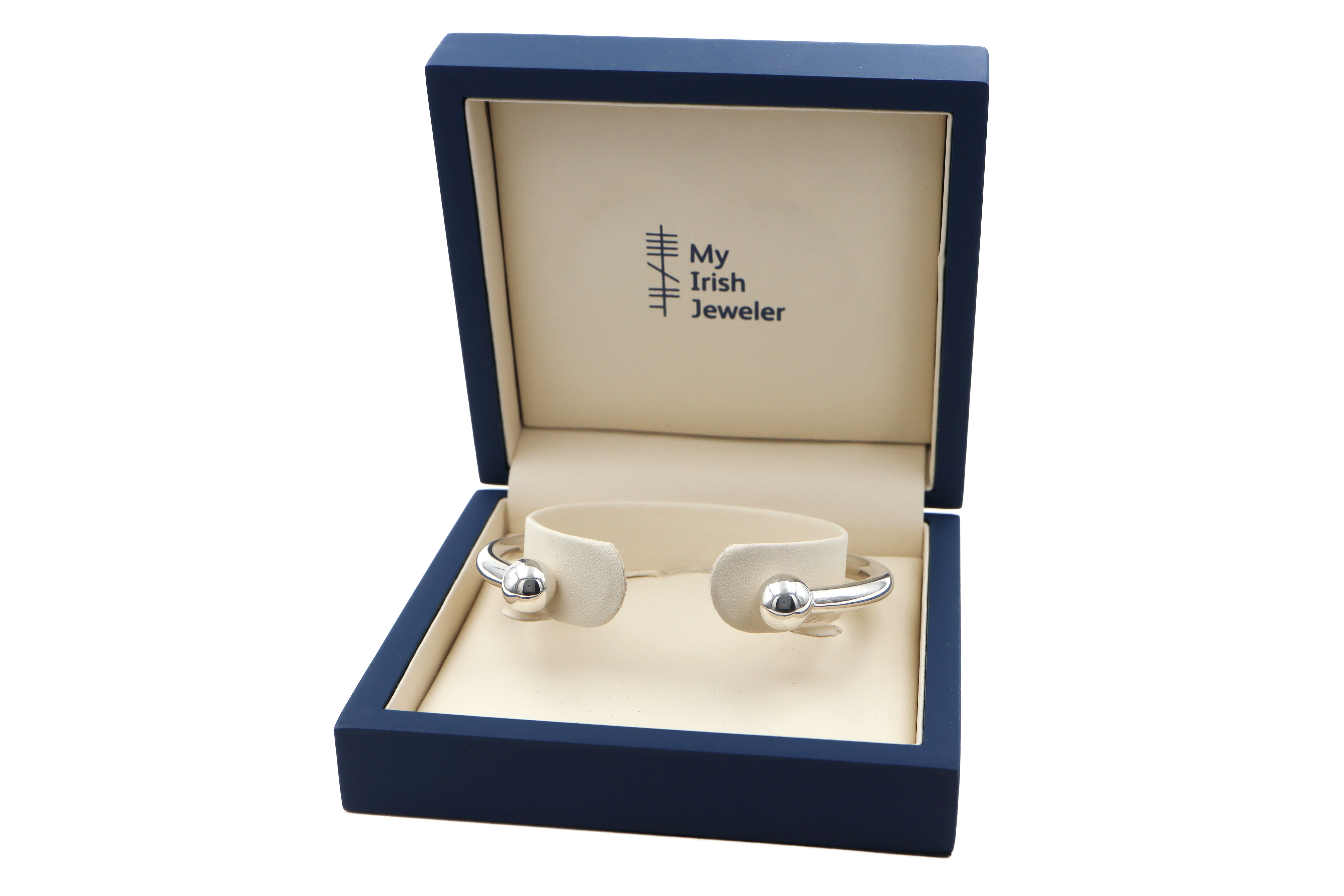 Striking Sterling Silver Gaelic Bangle For Men. In Luxury Packaging.