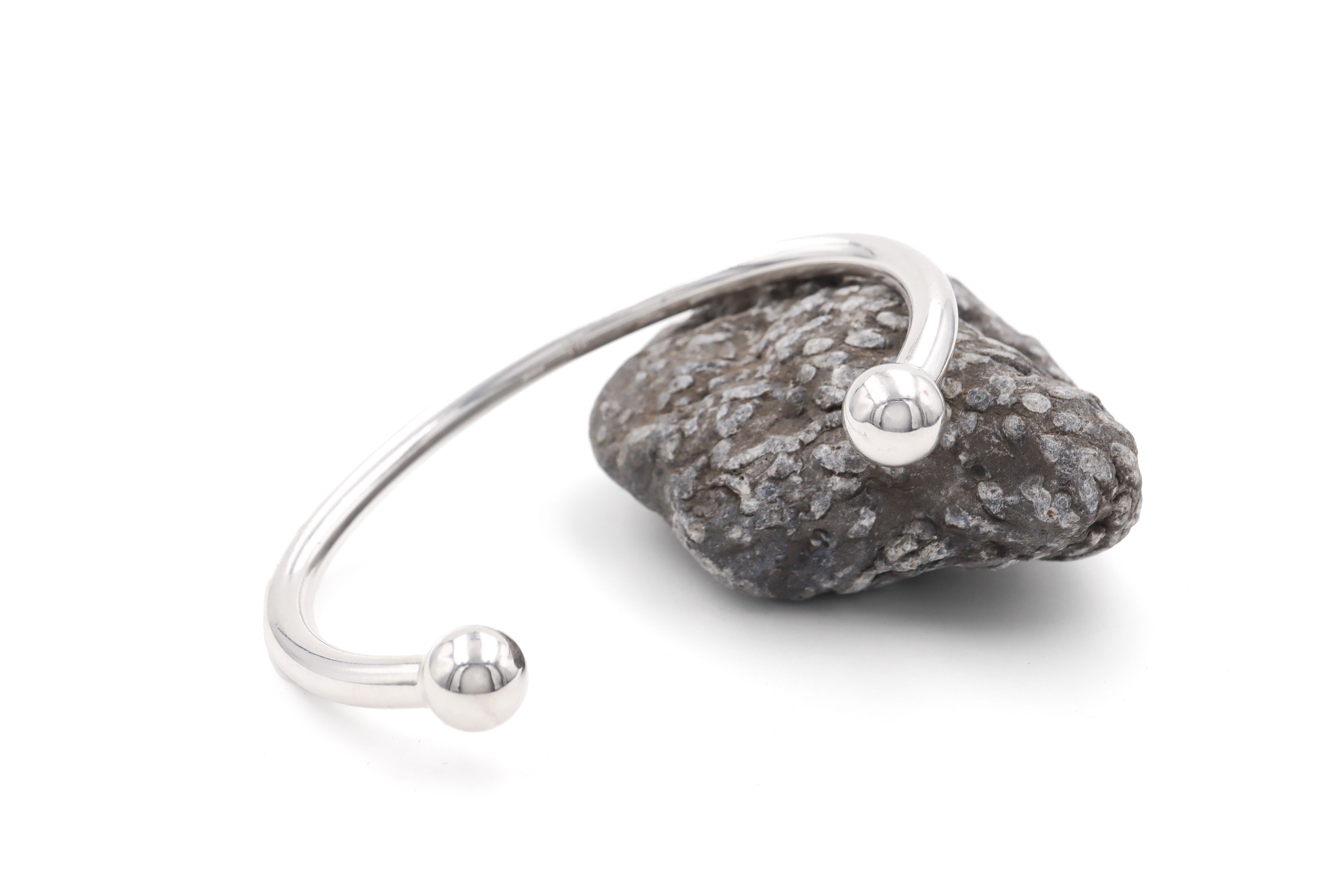 Real Sterling Silver Gaelic Bangle For Men. Side View.