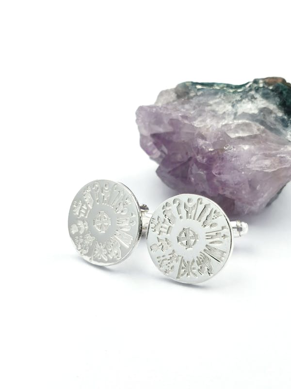 Attractive Sterling Silver History Of Ireland Cufflinks With a Polished Finish For Men