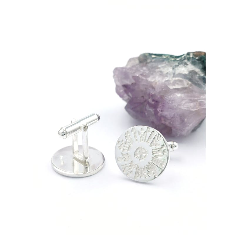 Genuine Sterling Silver History Of Ireland Cufflinks For Men With a Polished Finish