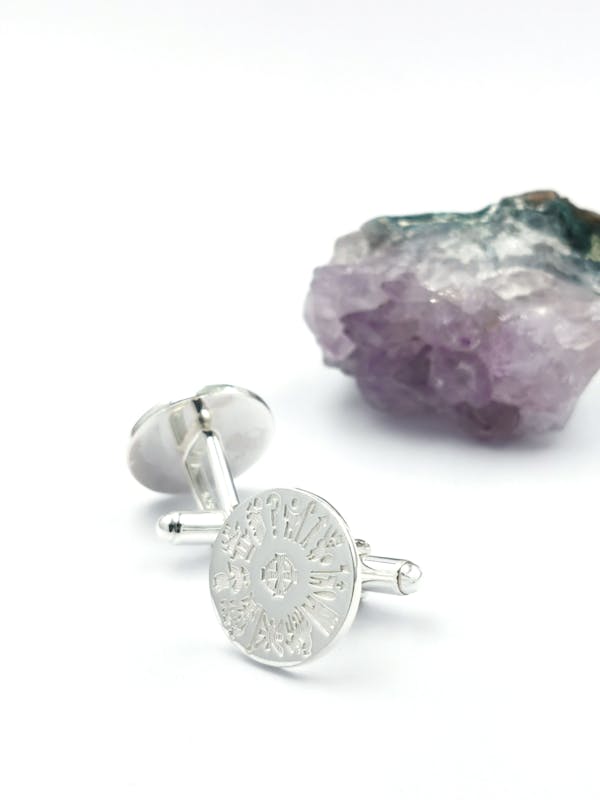 Handmade Sterling Silver History Of Ireland Cufflinks With a Polished Finish For Men