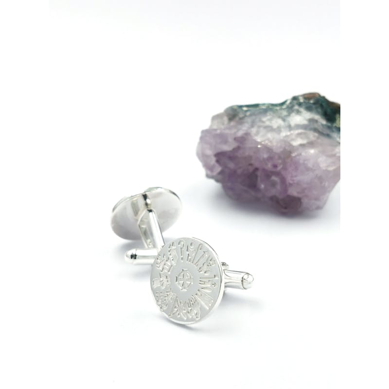 Handmade Sterling Silver History Of Ireland Cufflinks With a Polished Finish For Men