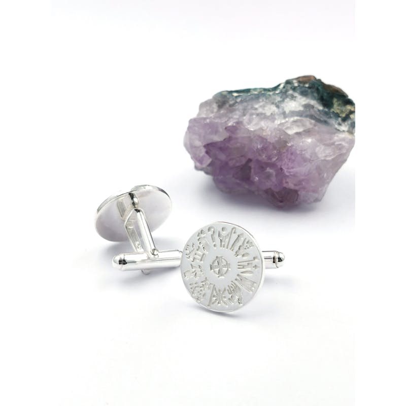 Real Sterling Silver History Of Ireland Cufflinks For Men With a Polished Finish