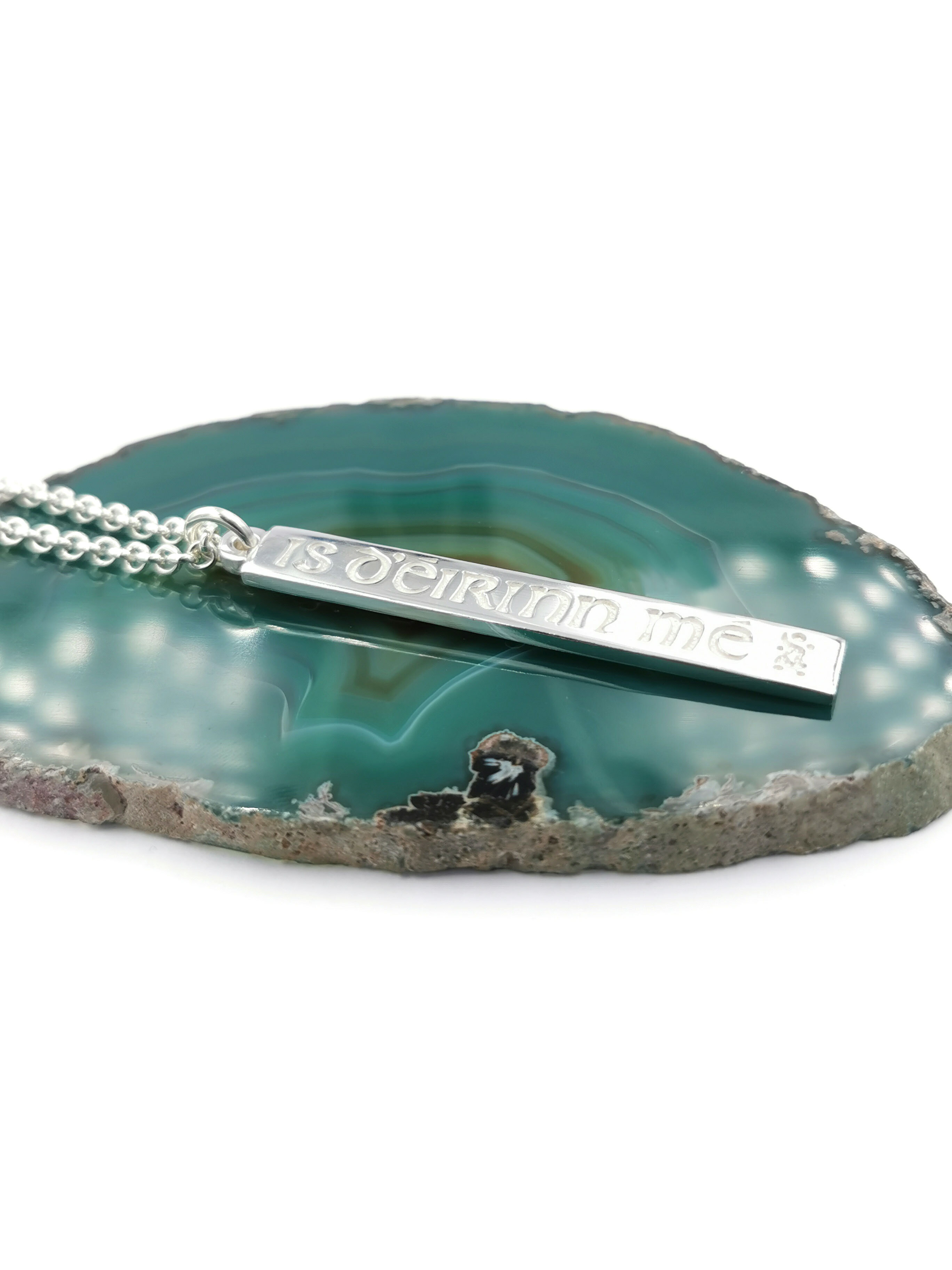 Attractive Polished Sterling Silver Gaelic Necklace