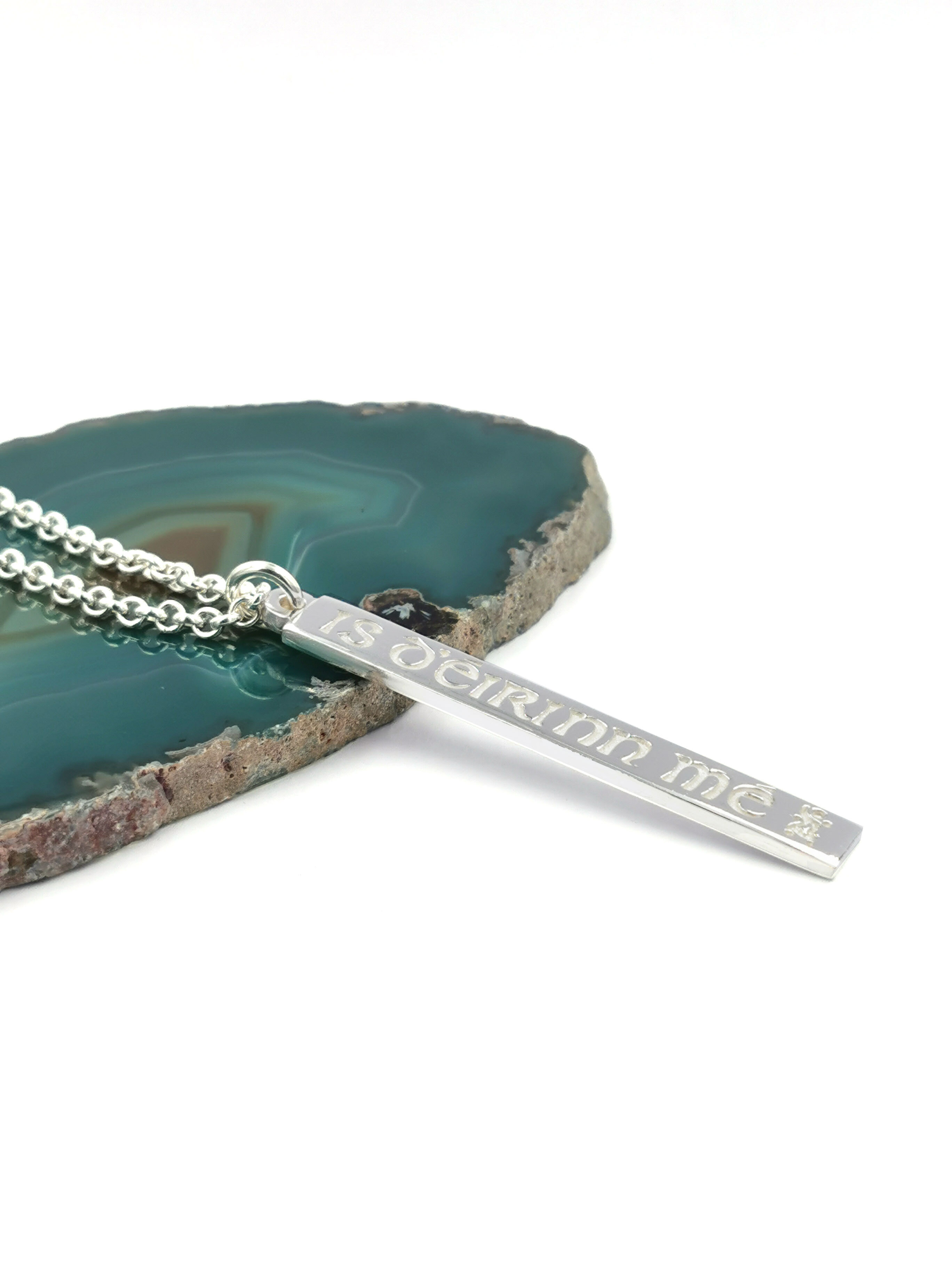 Irish Sterling Silver Gaelic Necklace With a Polished Finish